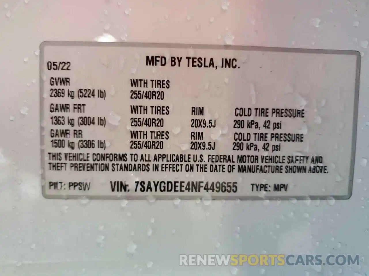 12 Photograph of a damaged car 7SAYGDEE4NF449655 TESLA MODEL Y 2022