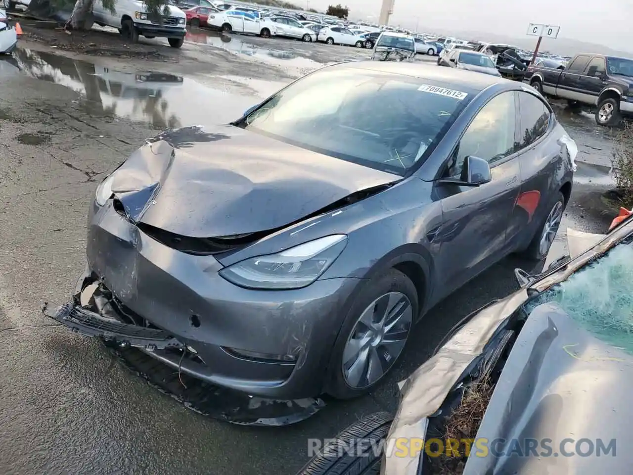 1 Photograph of a damaged car 7SAYGDEE4NF558827 TESLA MODEL Y 2022