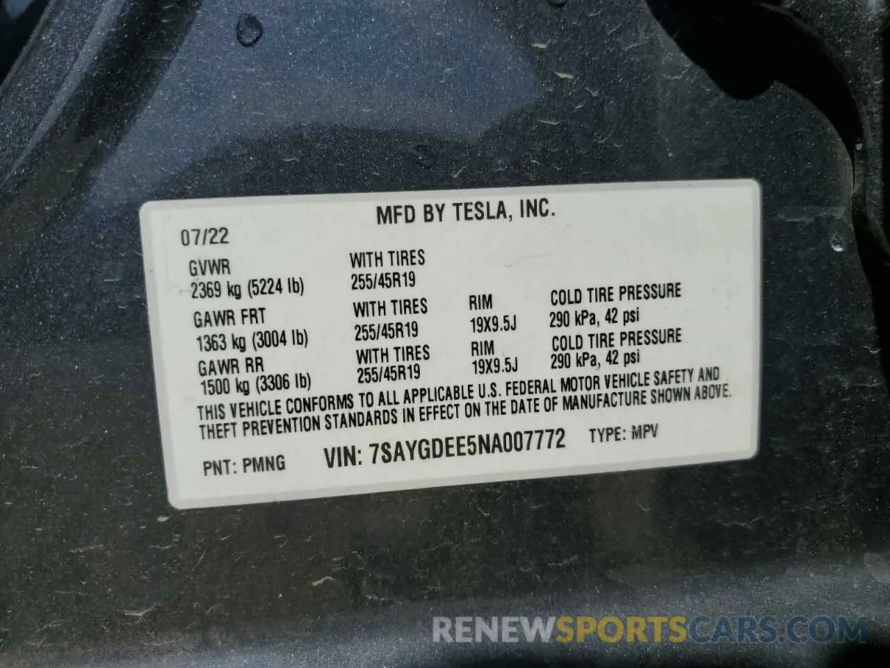 12 Photograph of a damaged car 7SAYGDEE5NA007772 TESLA MODEL Y 2022