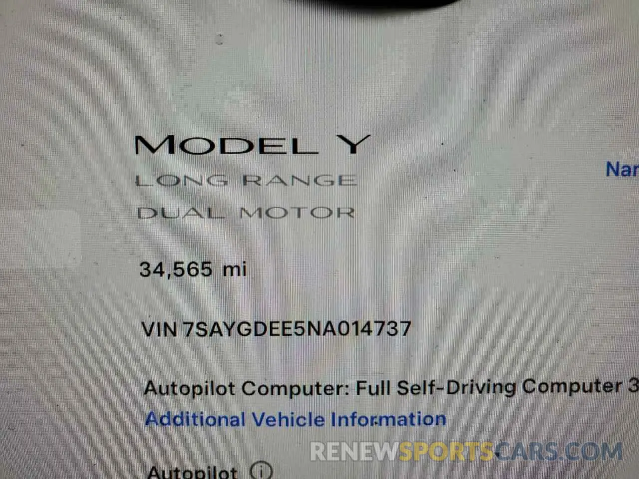 9 Photograph of a damaged car 7SAYGDEE5NA014737 TESLA MODEL Y 2022