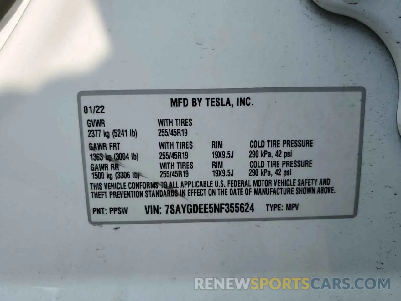 13 Photograph of a damaged car 7SAYGDEE5NF355624 TESLA MODEL Y 2022