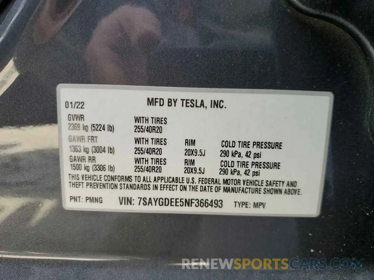 14 Photograph of a damaged car 7SAYGDEE5NF366493 TESLA MODEL Y 2022