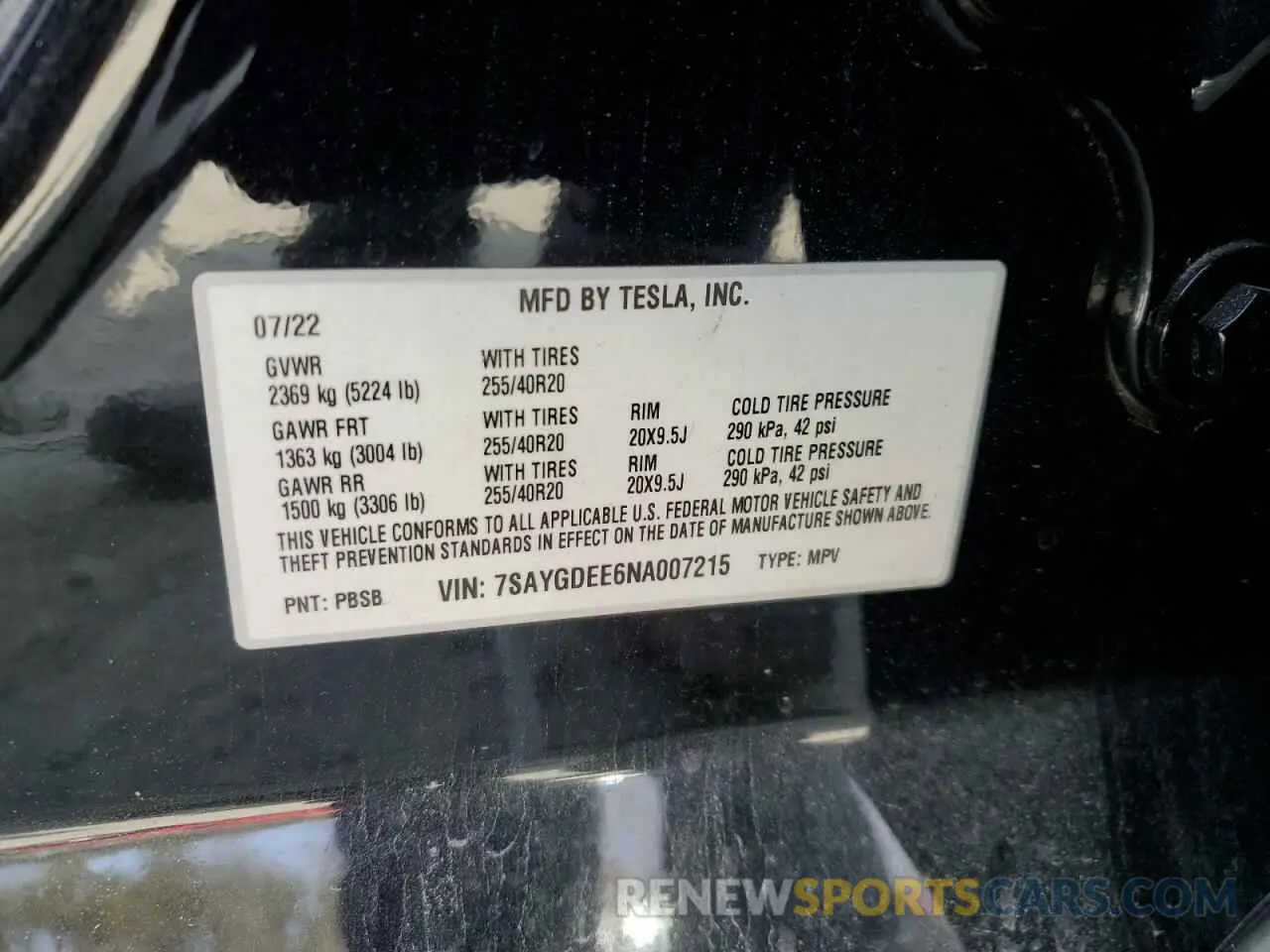 12 Photograph of a damaged car 7SAYGDEE6NA007215 TESLA MODEL Y 2022