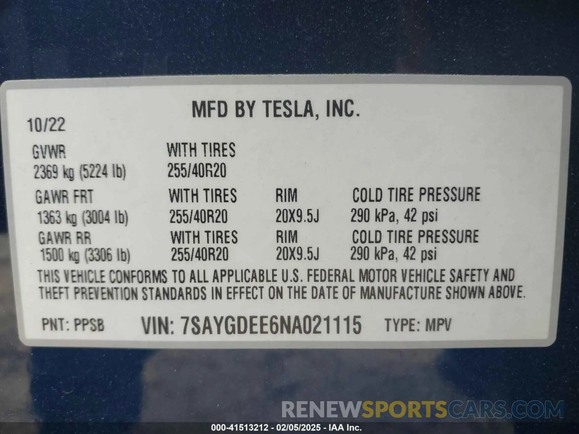 9 Photograph of a damaged car 7SAYGDEE6NA021115 TESLA MODEL Y 2022