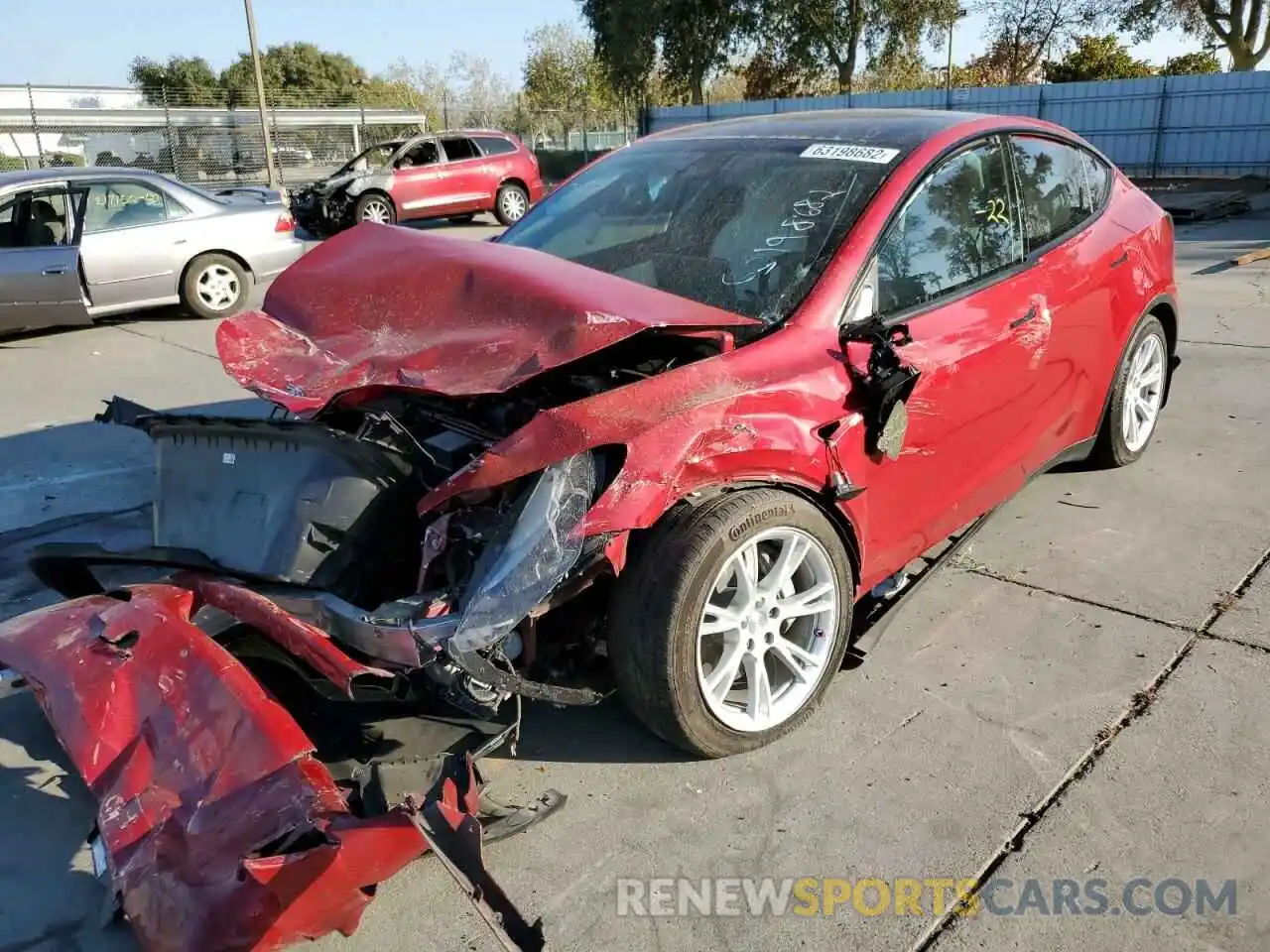 2 Photograph of a damaged car 7SAYGDEE6NF317559 TESLA MODEL Y 2022