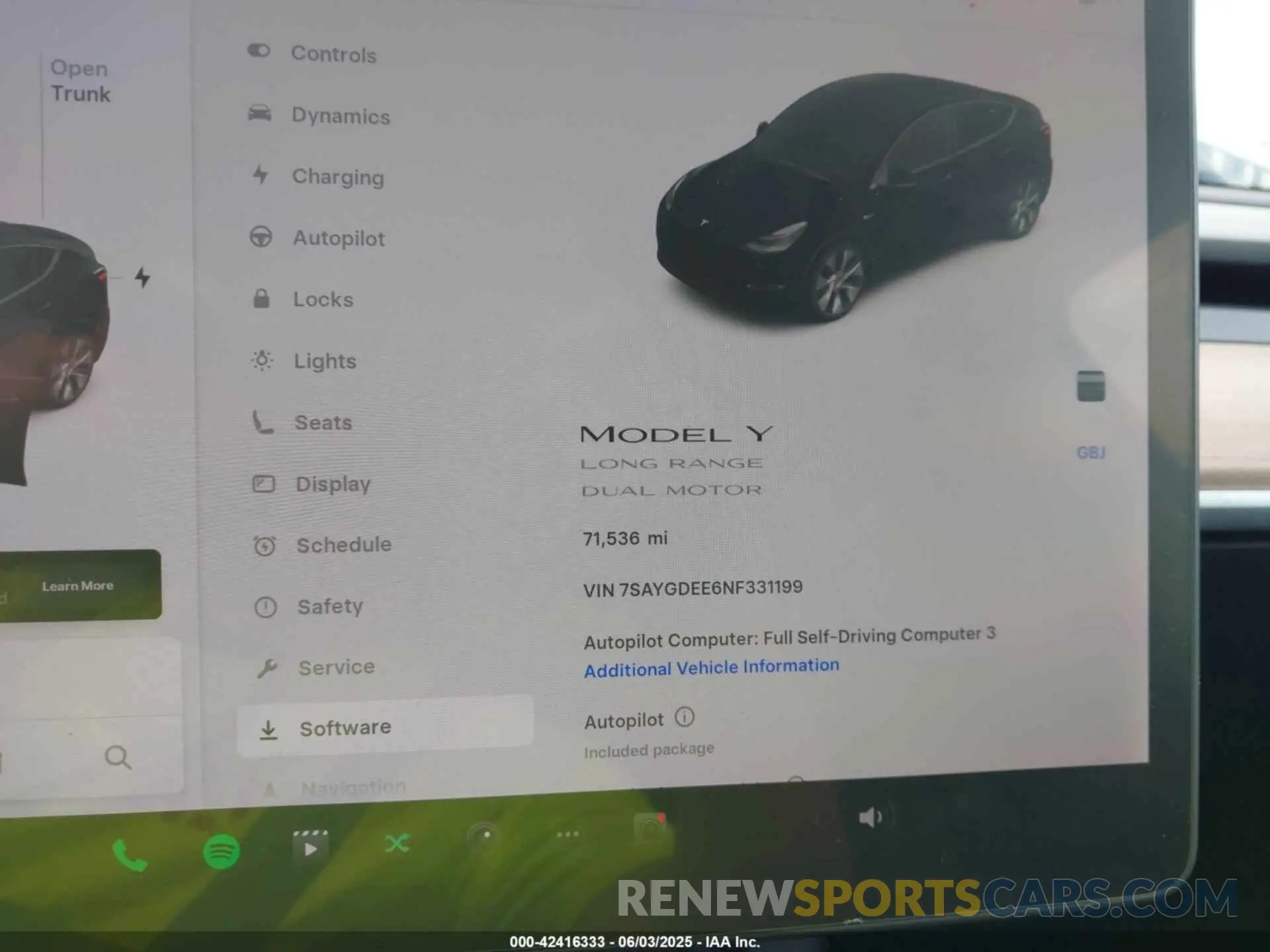 7 Photograph of a damaged car 7SAYGDEE6NF331199 TESLA MODEL Y 2022