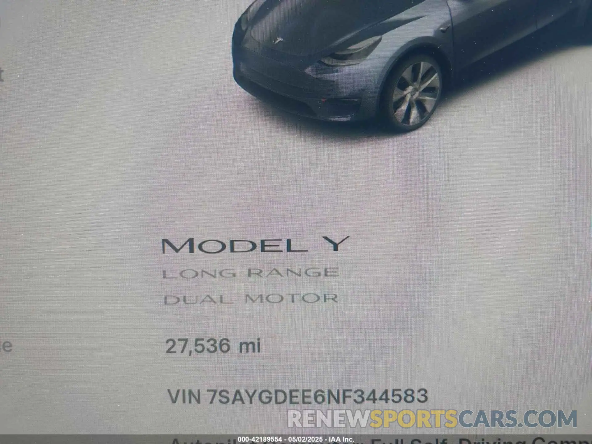 7 Photograph of a damaged car 7SAYGDEE6NF344583 TESLA MODEL Y 2022