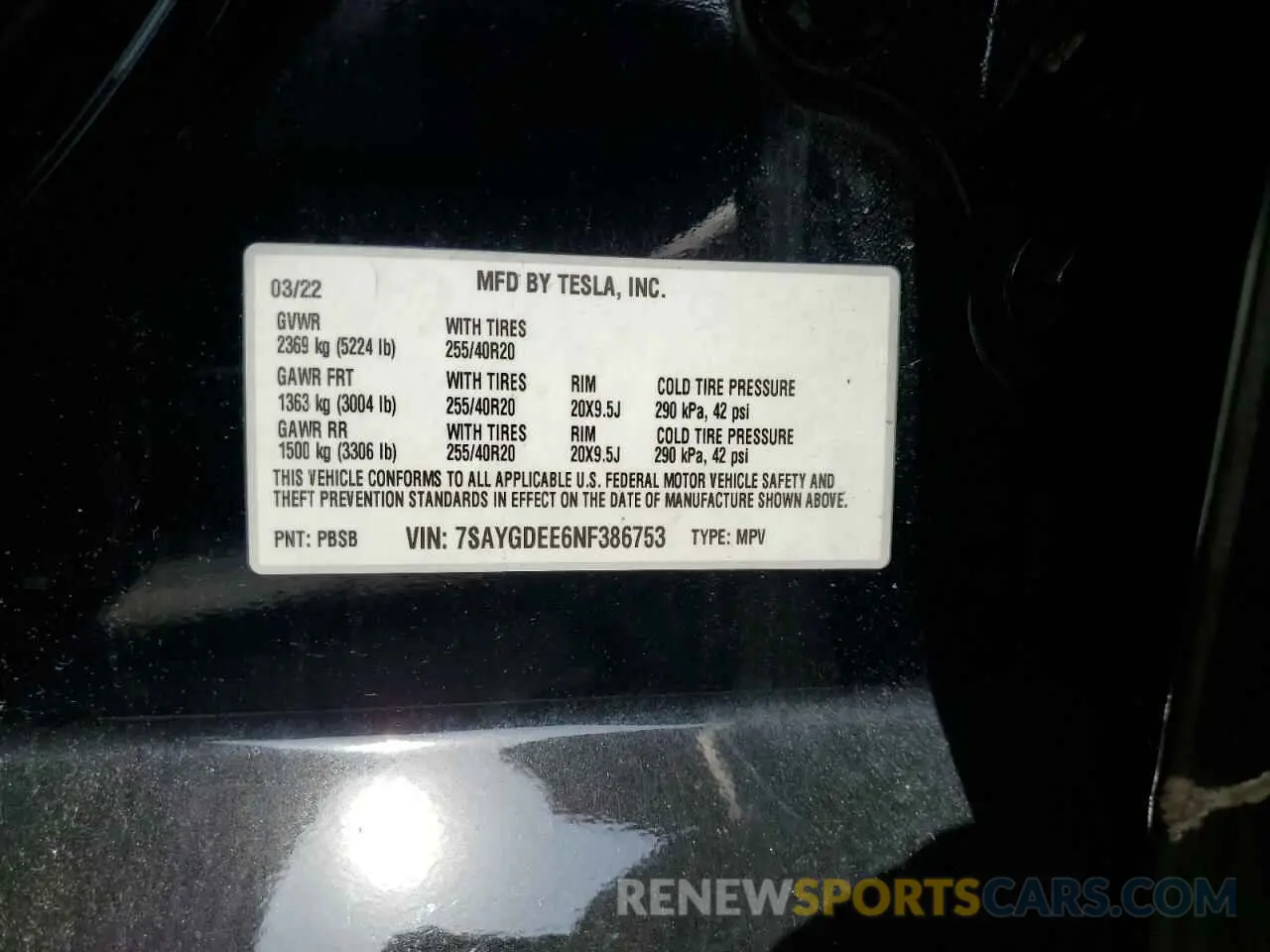 13 Photograph of a damaged car 7SAYGDEE6NF386753 TESLA MODEL Y 2022