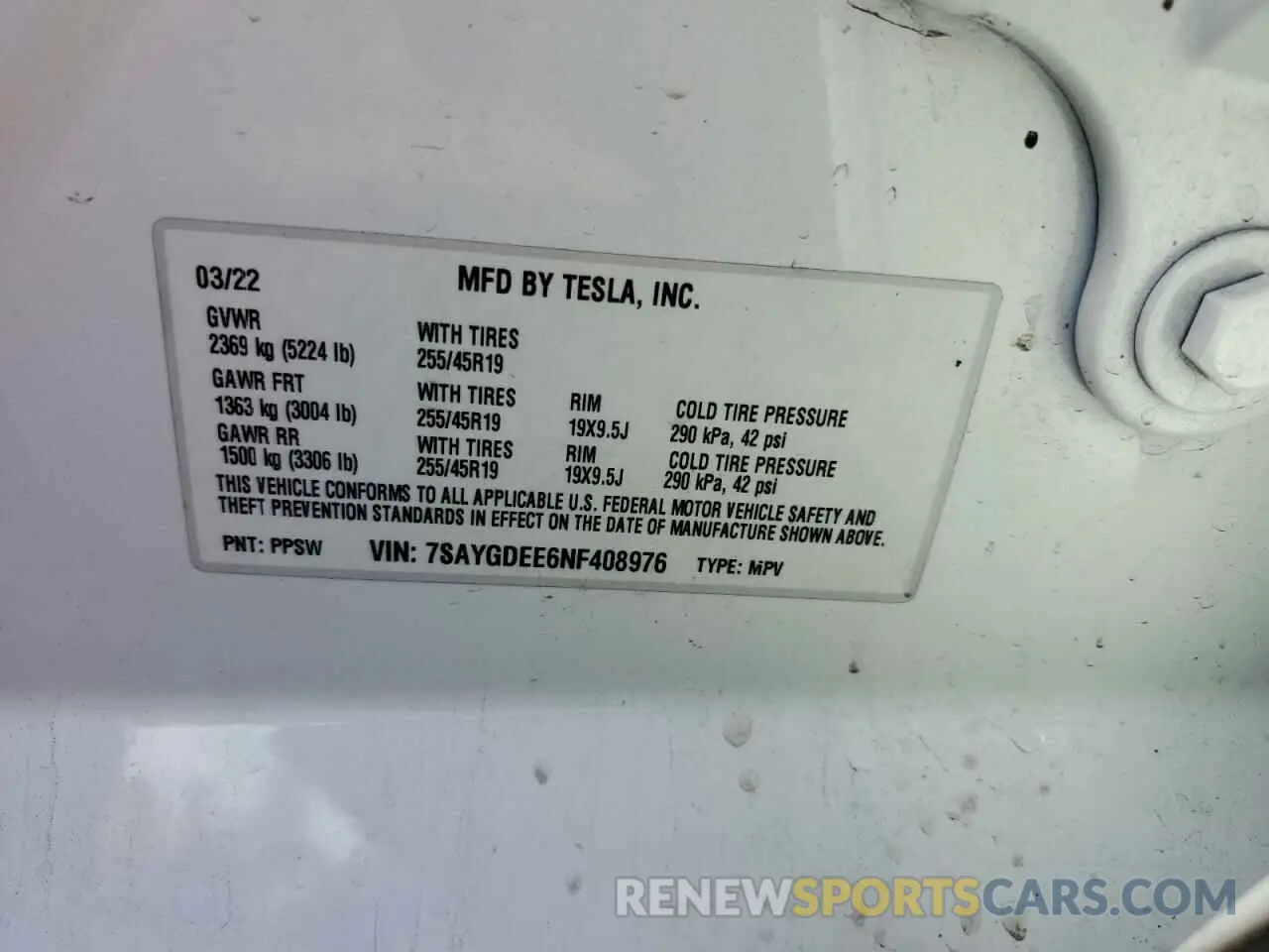 13 Photograph of a damaged car 7SAYGDEE6NF408976 TESLA MODEL Y 2022