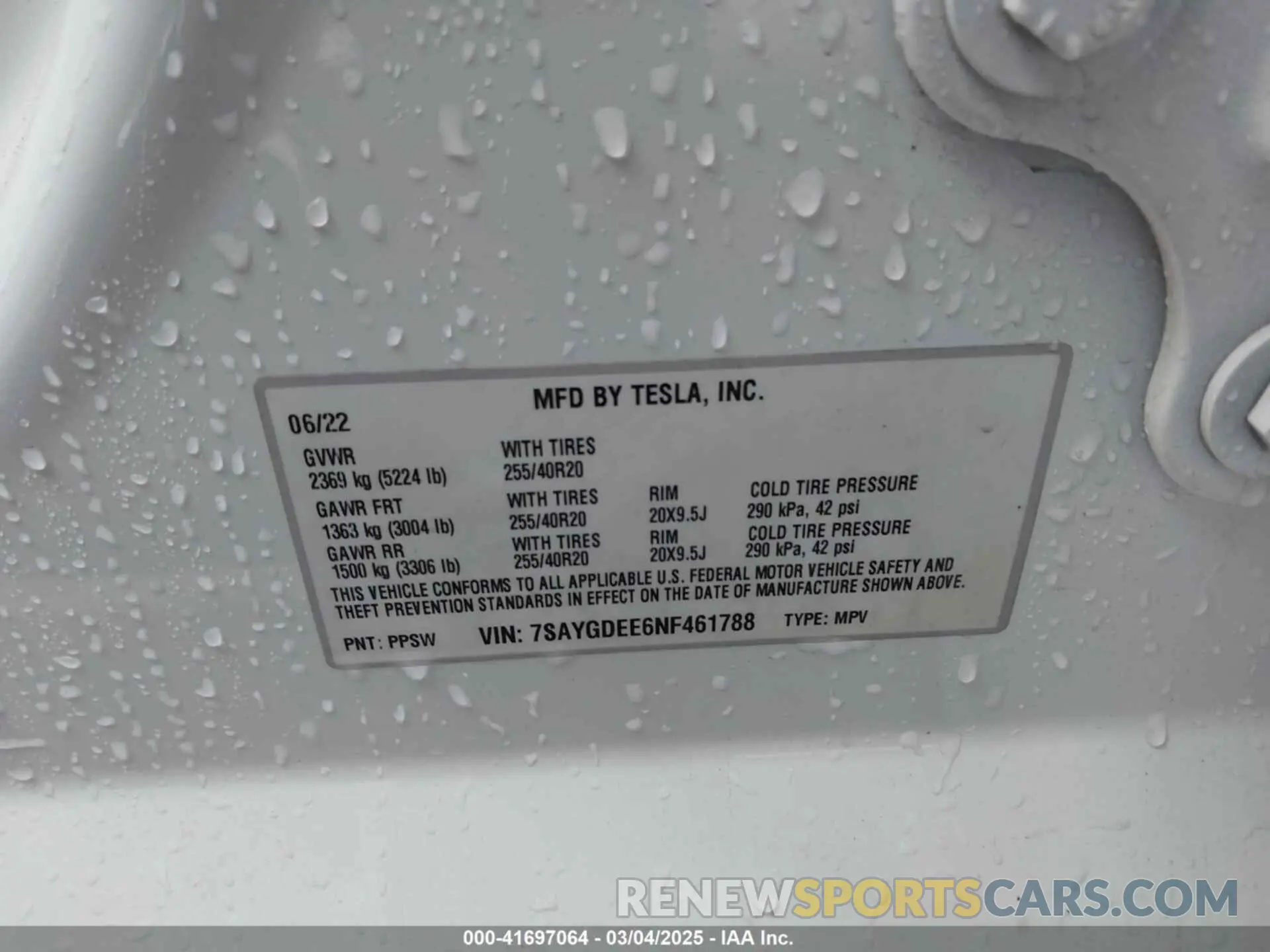 9 Photograph of a damaged car 7SAYGDEE6NF461788 TESLA MODEL Y 2022