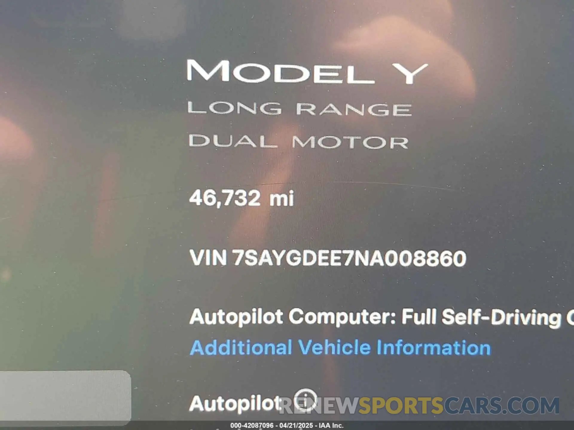 14 Photograph of a damaged car 7SAYGDEE7NA008860 TESLA MODEL Y 2022