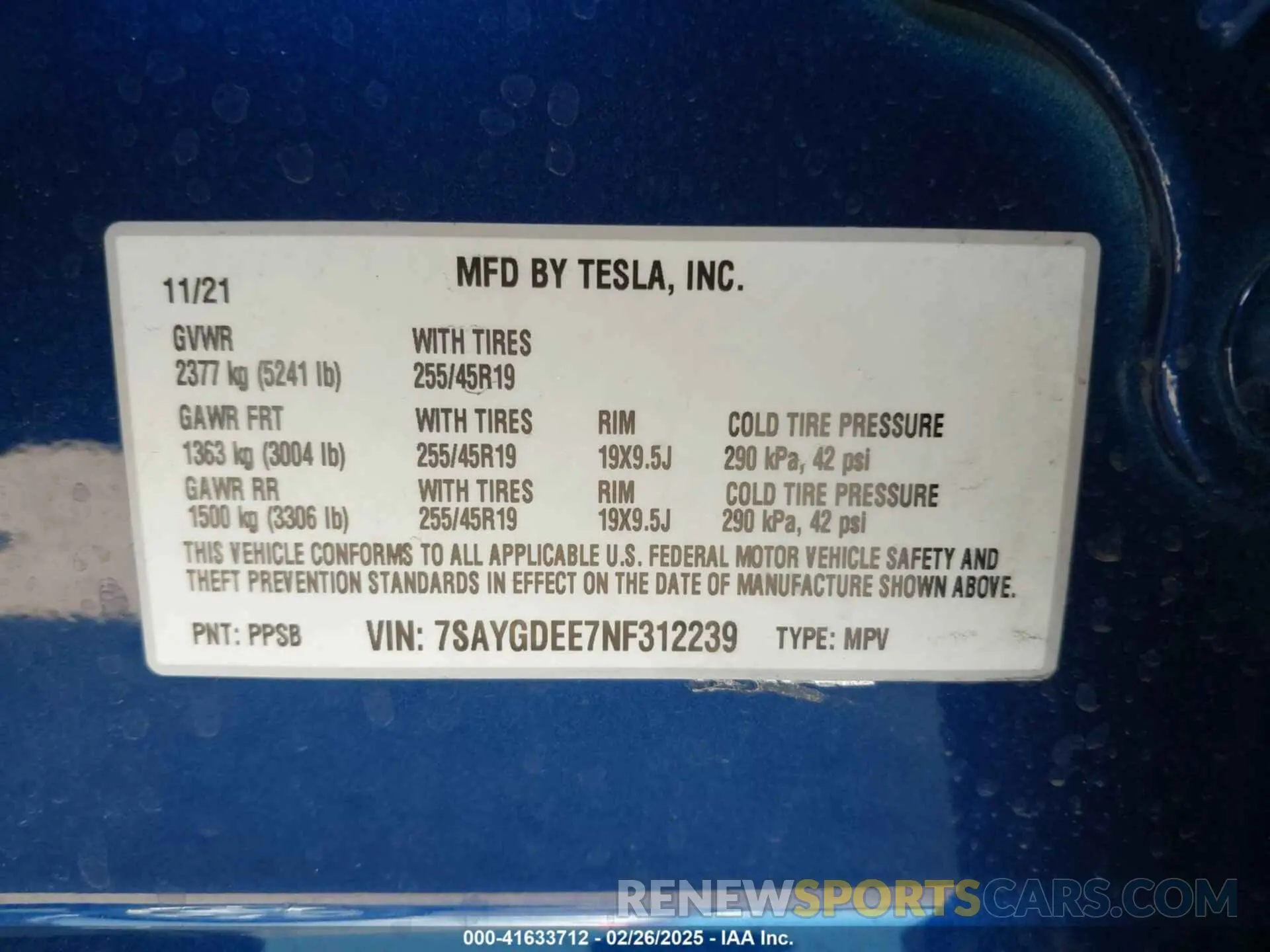 9 Photograph of a damaged car 7SAYGDEE7NF312239 TESLA MODEL Y 2022