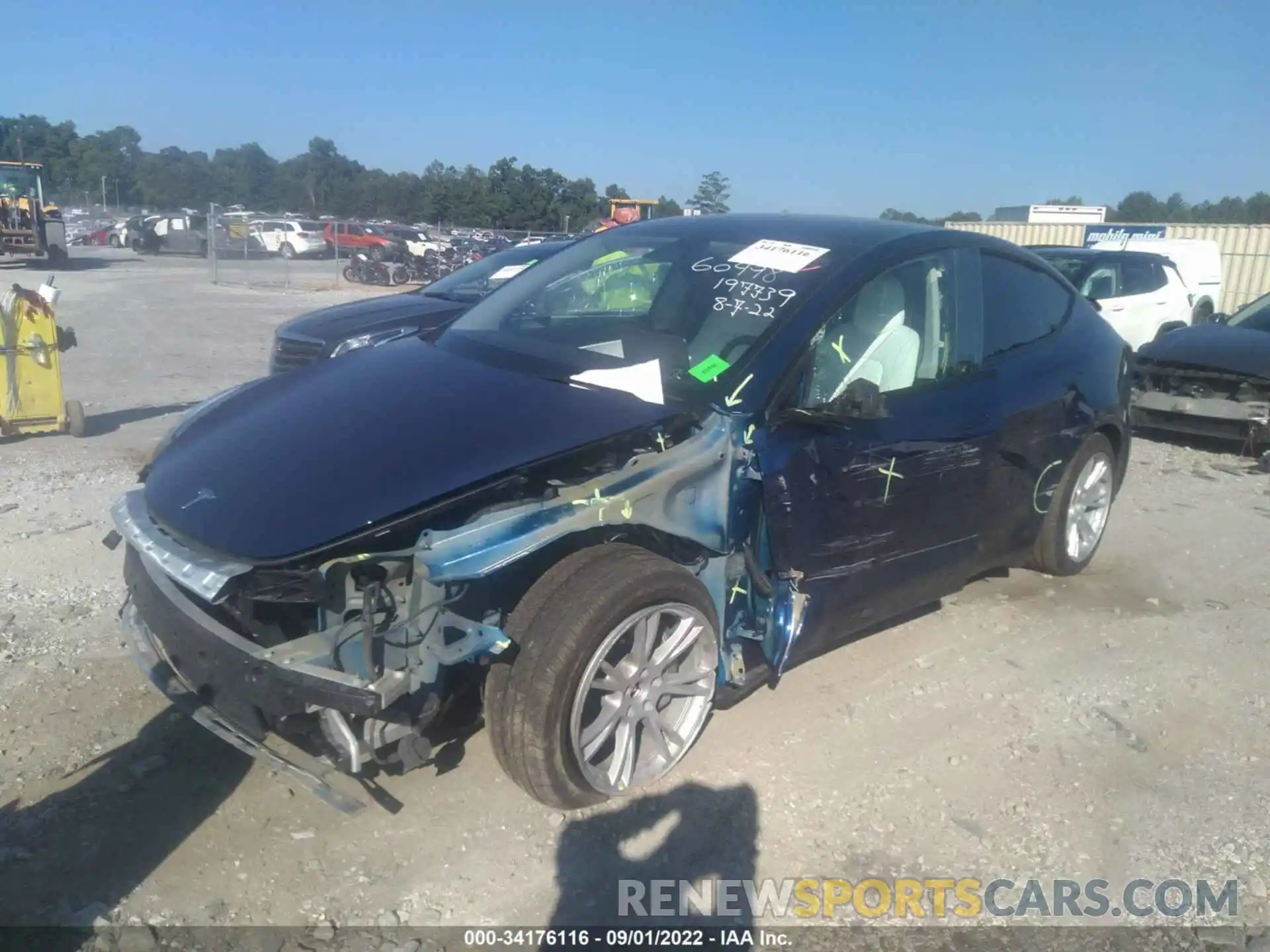 2 Photograph of a damaged car 7SAYGDEE7NF360498 TESLA MODEL Y 2022