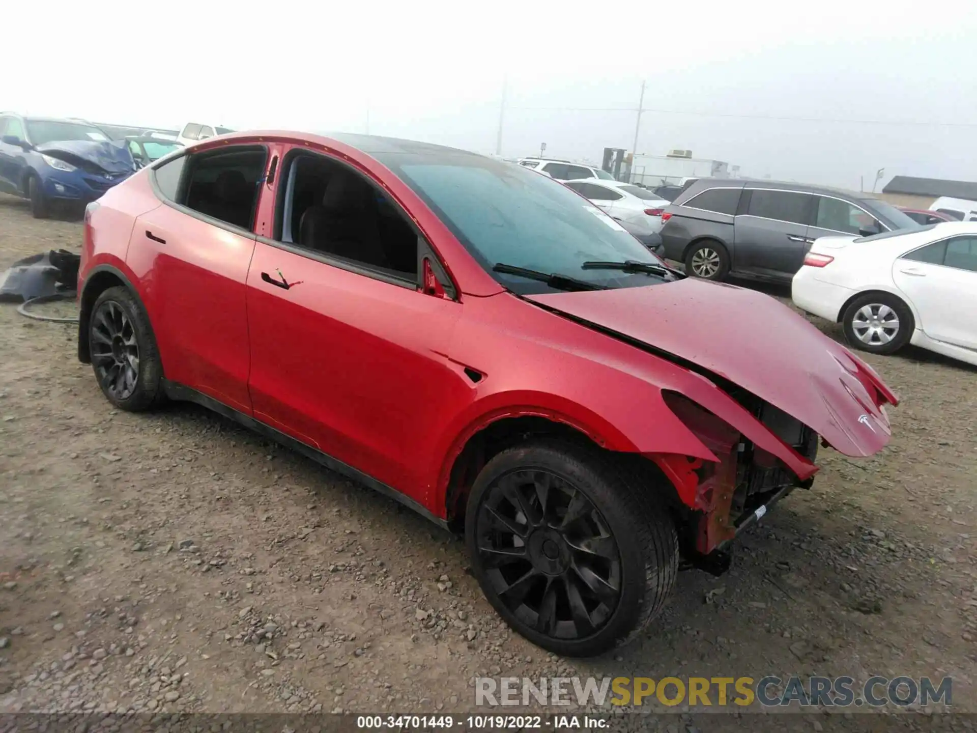 1 Photograph of a damaged car 7SAYGDEE7NF368472 TESLA MODEL Y 2022