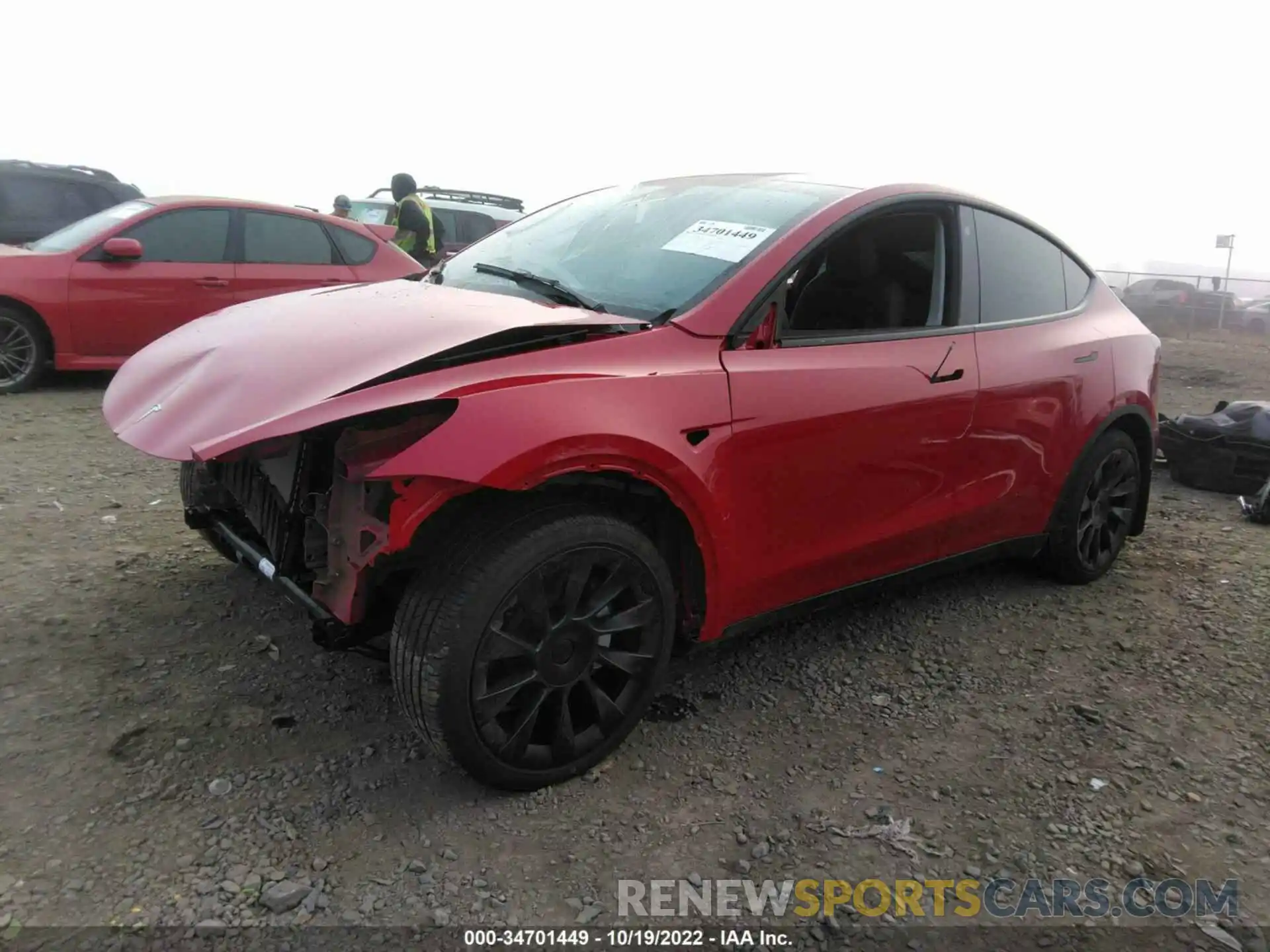 2 Photograph of a damaged car 7SAYGDEE7NF368472 TESLA MODEL Y 2022