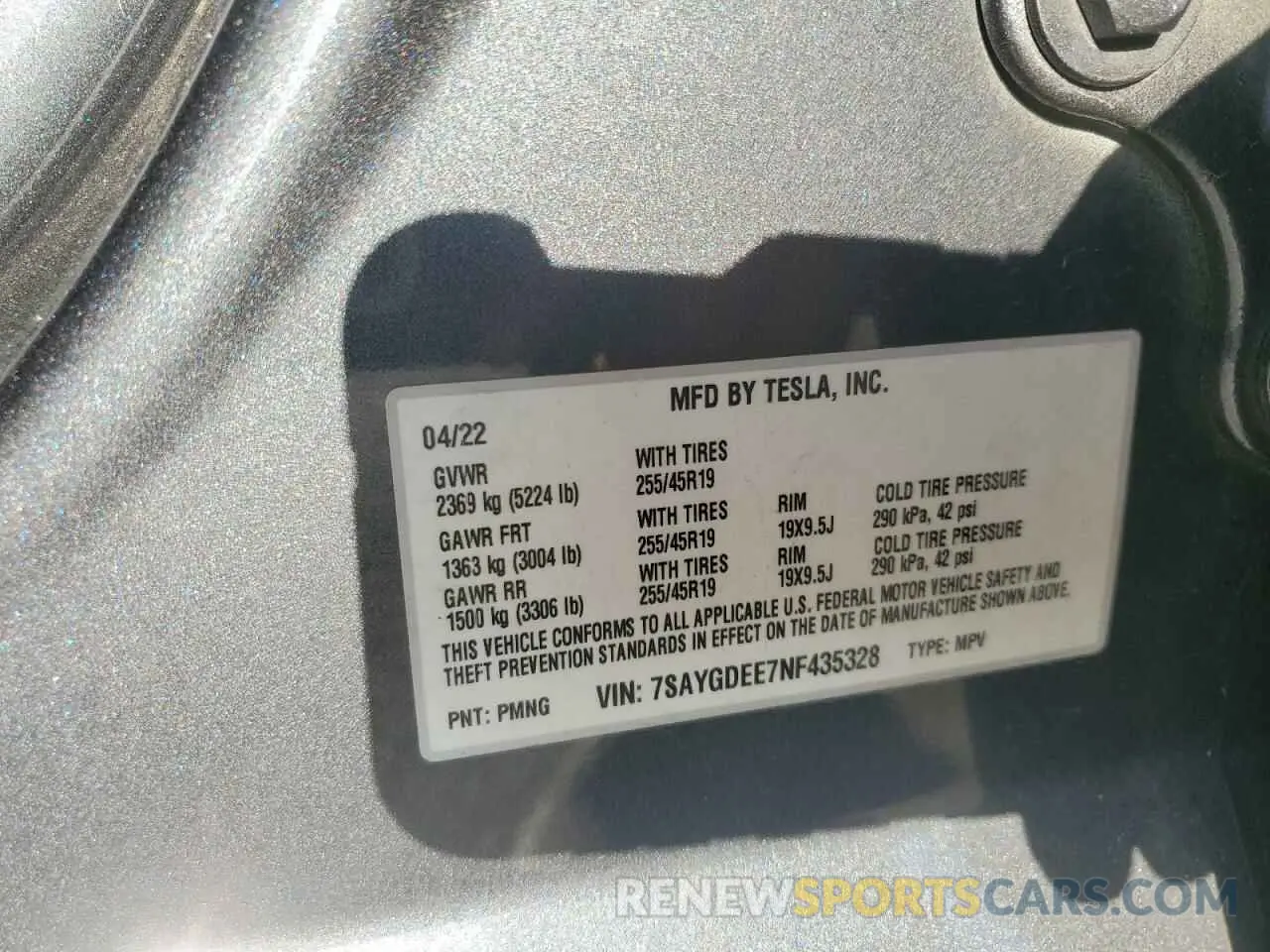 12 Photograph of a damaged car 7SAYGDEE7NF435328 TESLA MODEL Y 2022