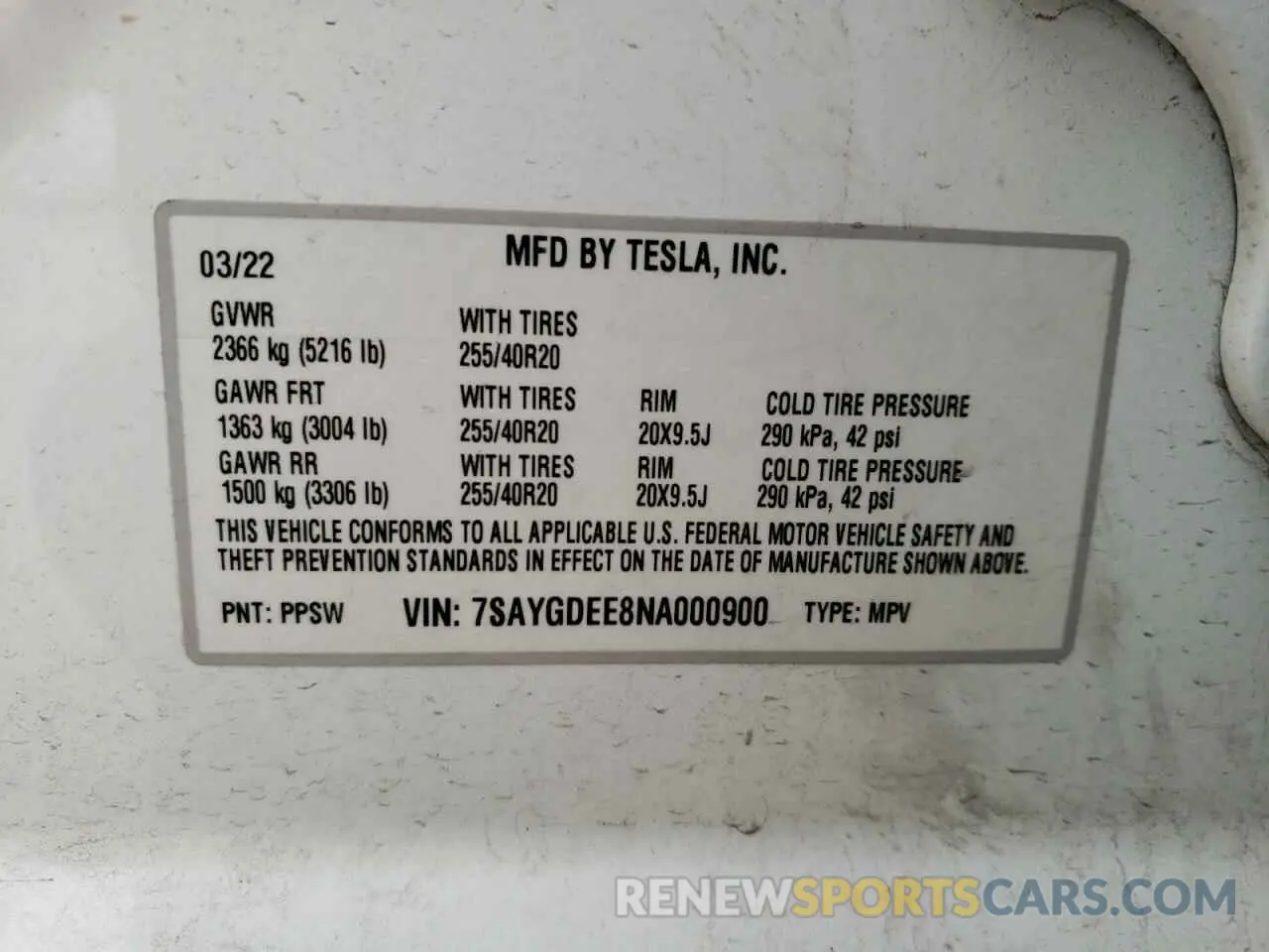 15 Photograph of a damaged car 7SAYGDEE8NA000900 TESLA MODEL Y 2022