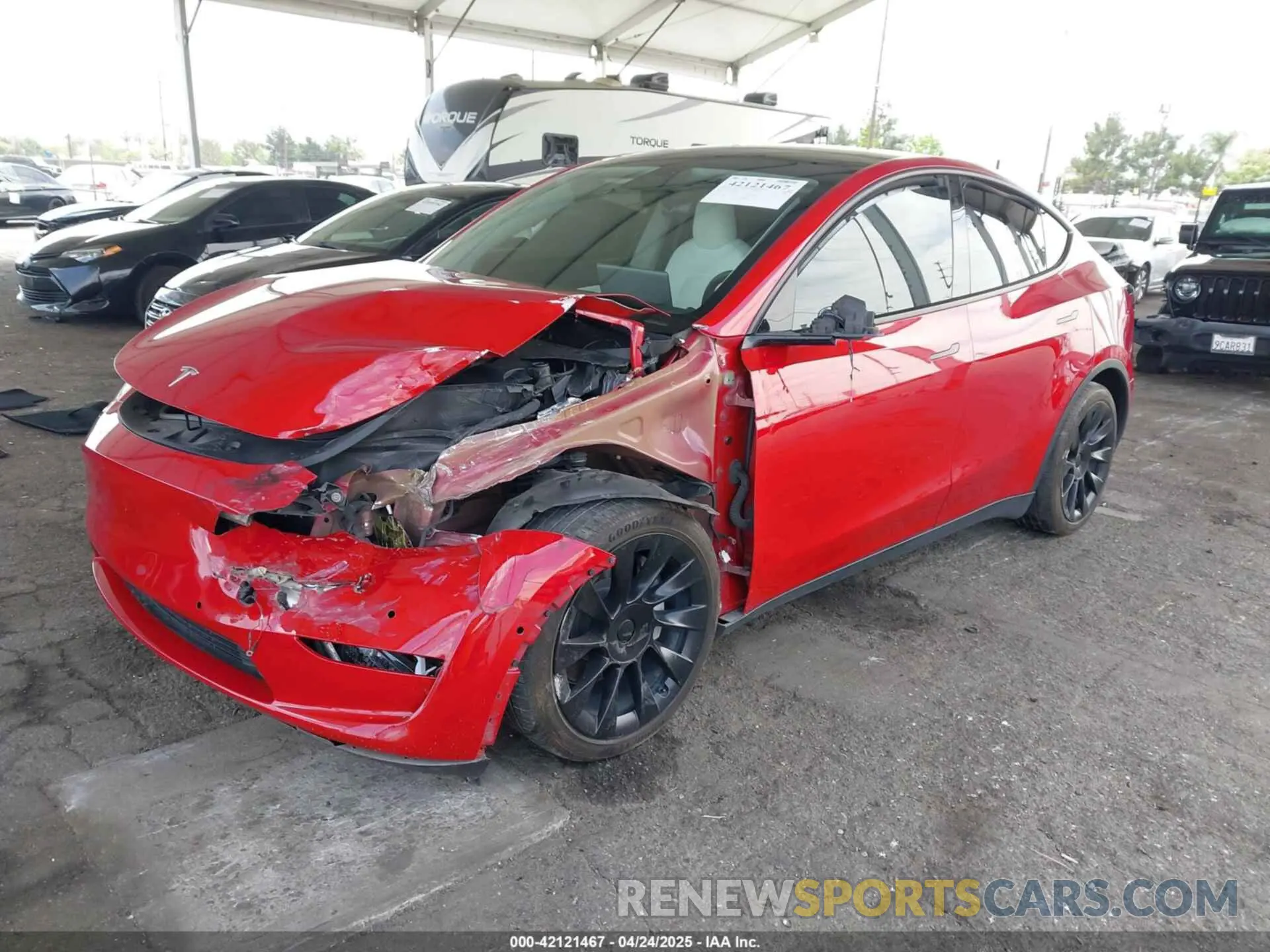 2 Photograph of a damaged car 7SAYGDEE8NF349395 TESLA MODEL Y 2022