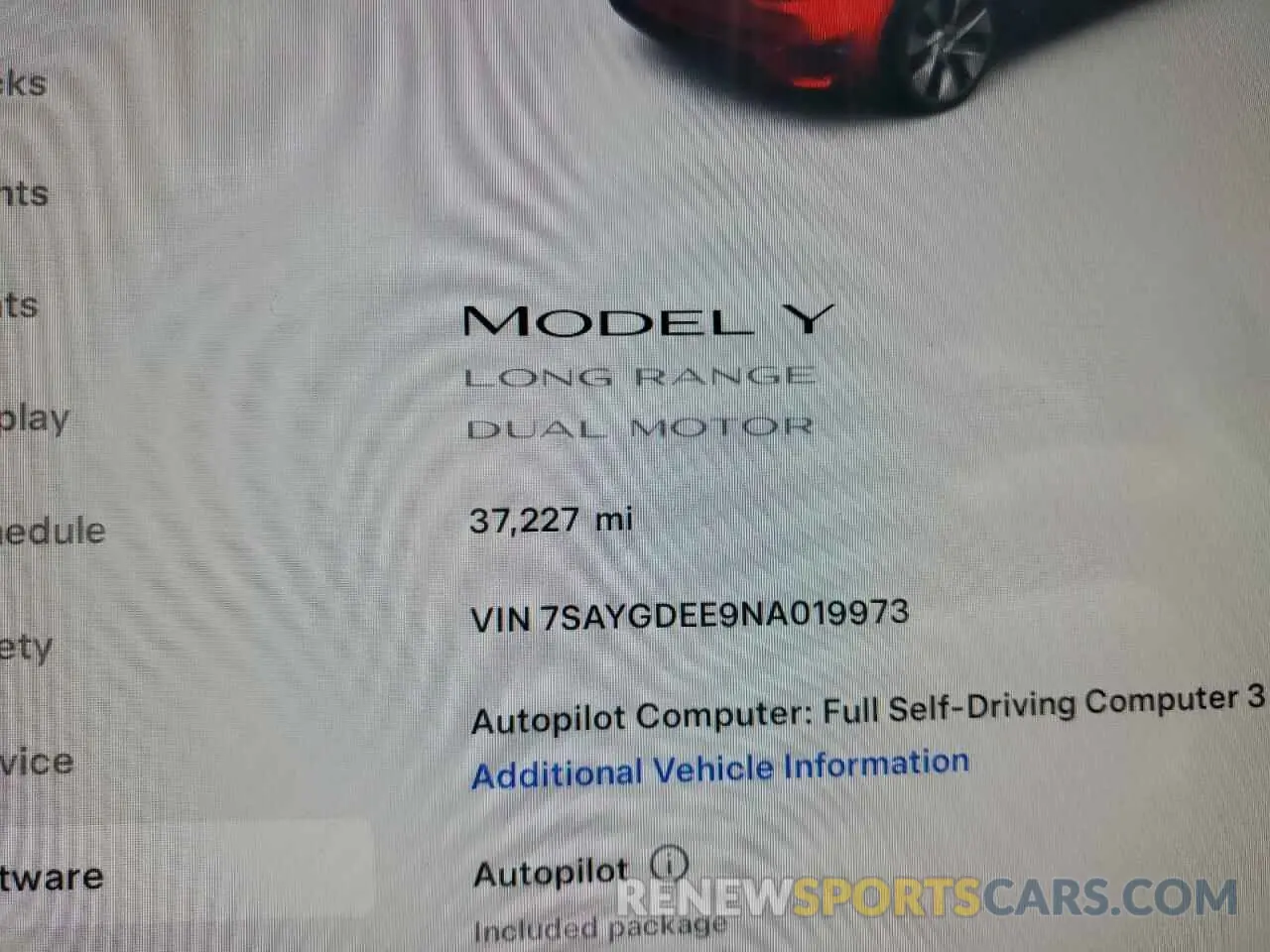 9 Photograph of a damaged car 7SAYGDEE9NA019973 TESLA MODEL Y 2022