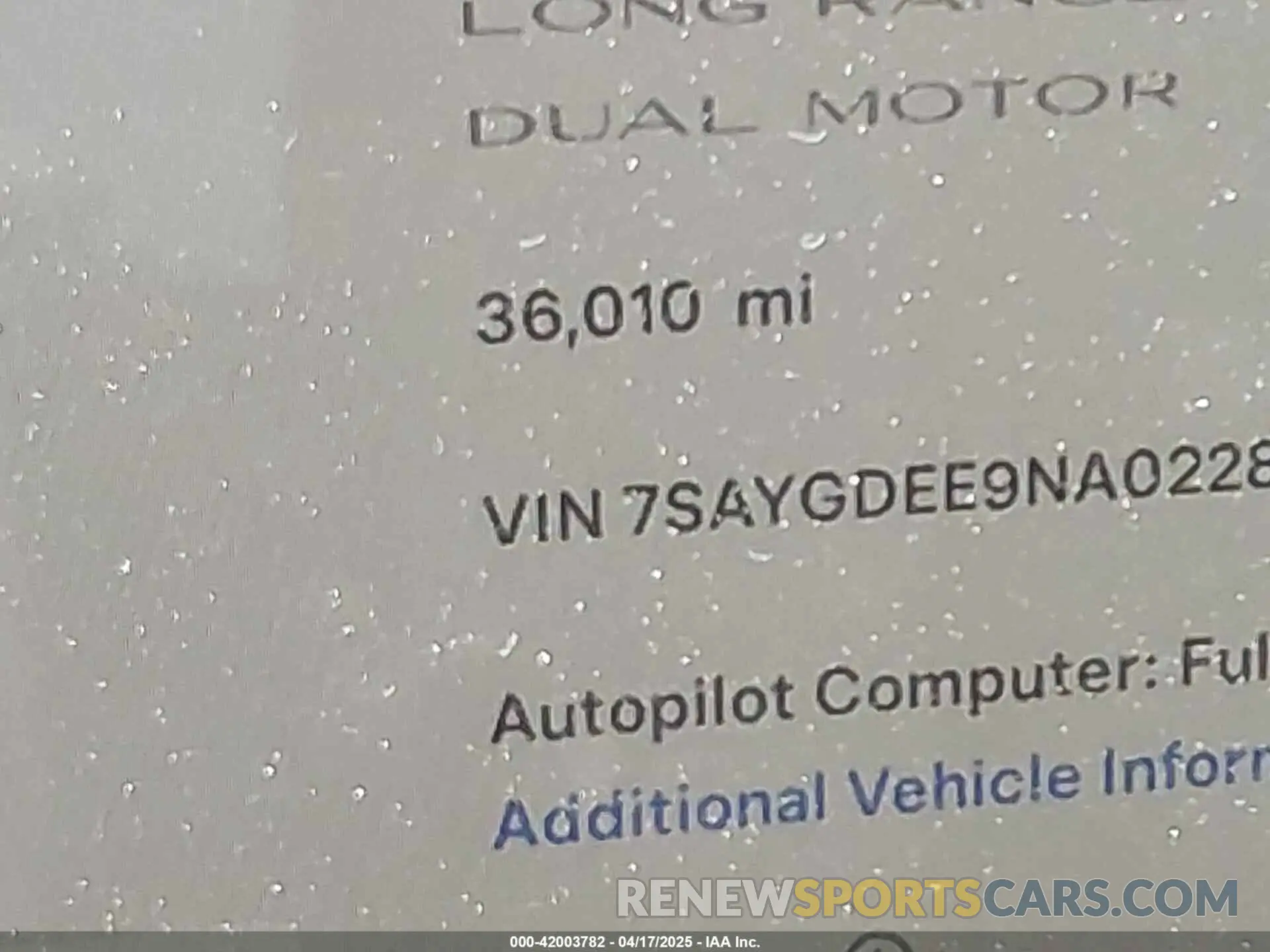 16 Photograph of a damaged car 7SAYGDEE9NA022842 TESLA MODEL Y 2022