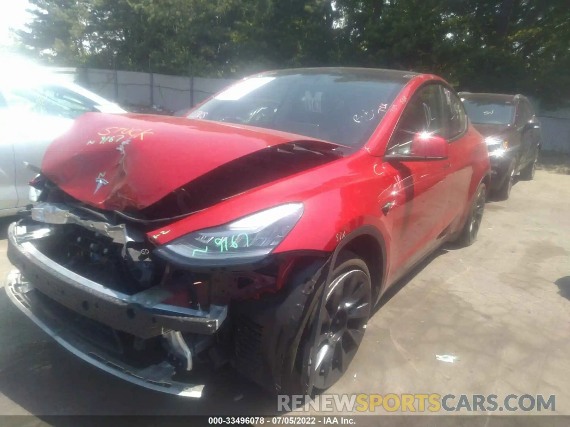 2 Photograph of a damaged car 7SAYGDEE9NF386472 TESLA MODEL Y 2022