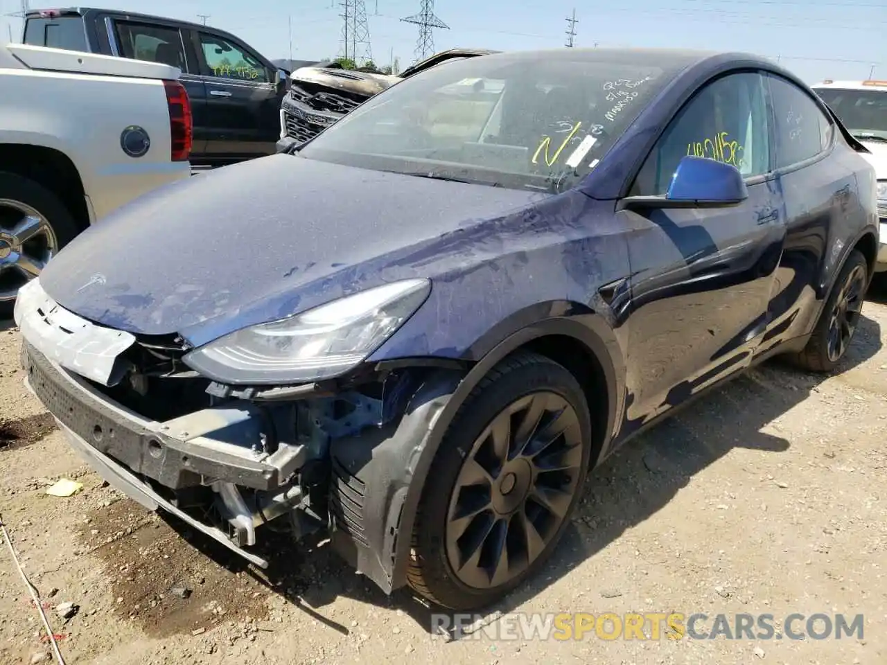 2 Photograph of a damaged car 7SAYGDEE9NF387430 TESLA MODEL Y 2022