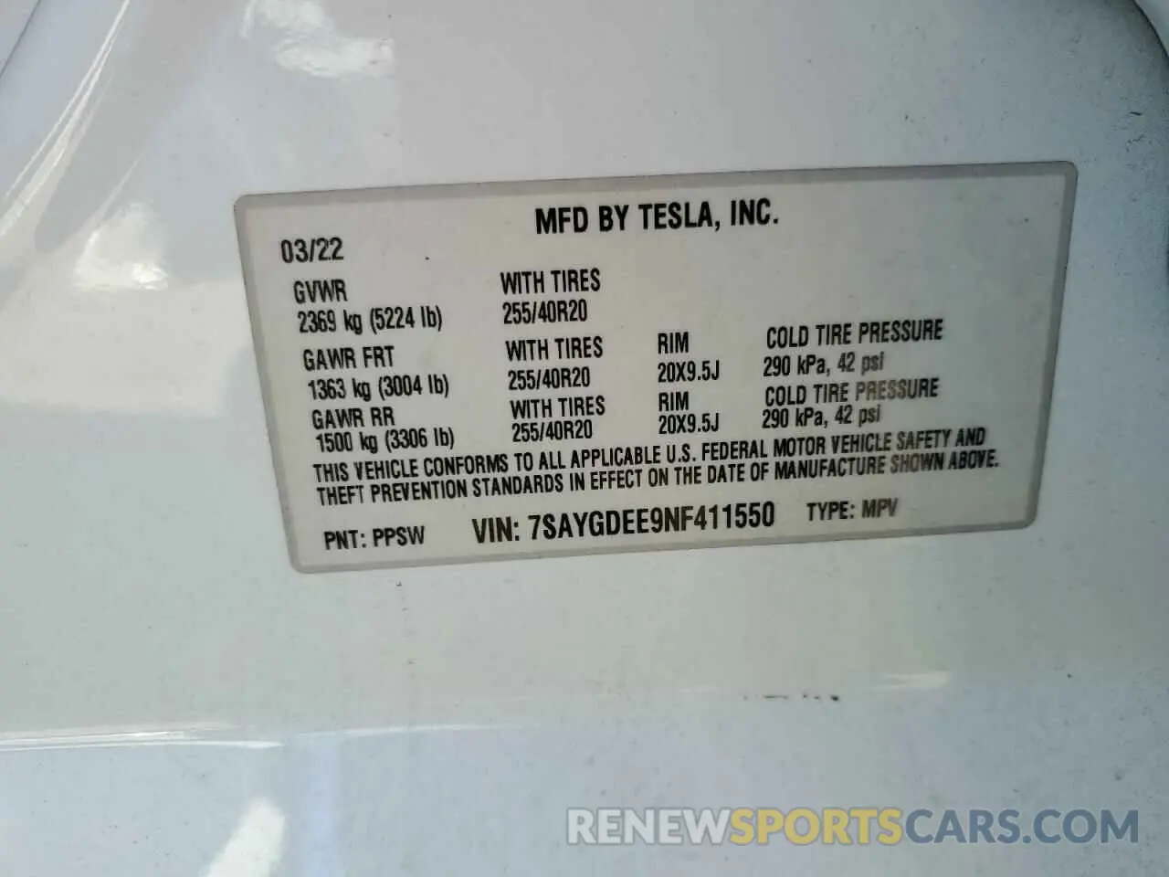 13 Photograph of a damaged car 7SAYGDEE9NF411550 TESLA MODEL Y 2022