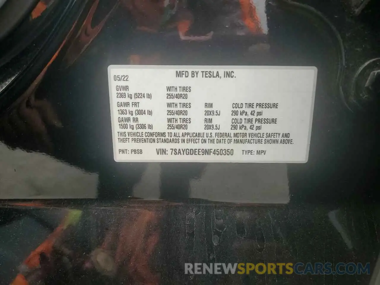 13 Photograph of a damaged car 7SAYGDEE9NF450350 TESLA MODEL Y 2022