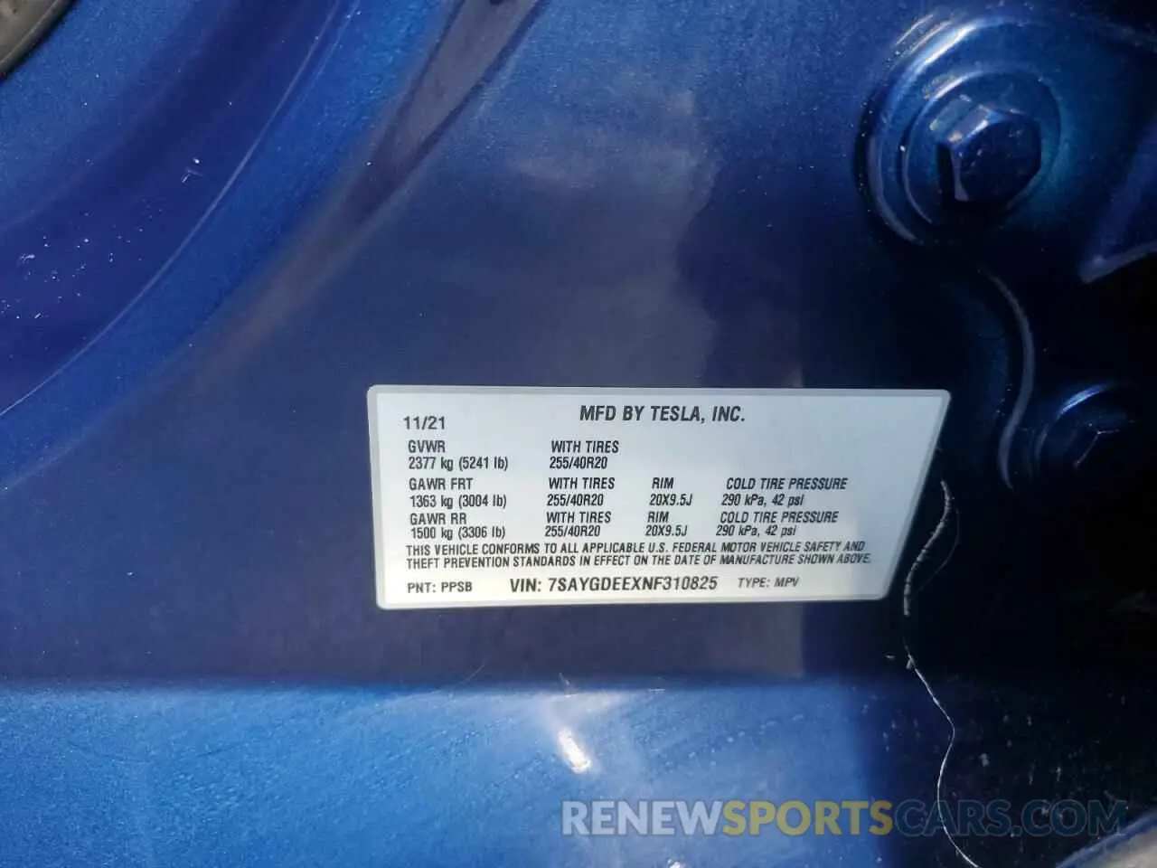 14 Photograph of a damaged car 7SAYGDEEXNF310825 TESLA MODEL Y 2022