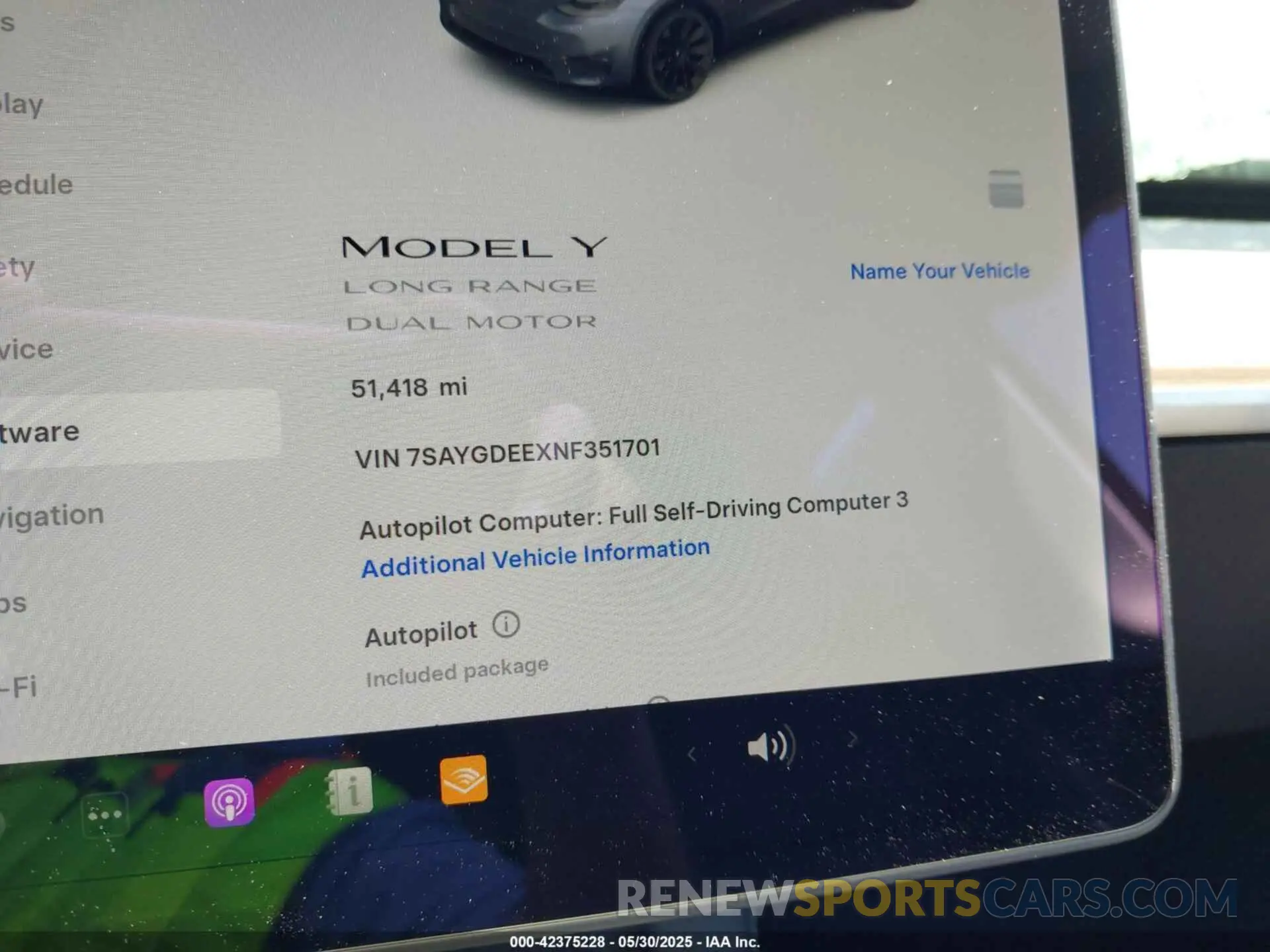 7 Photograph of a damaged car 7SAYGDEEXNF351701 TESLA MODEL Y 2022