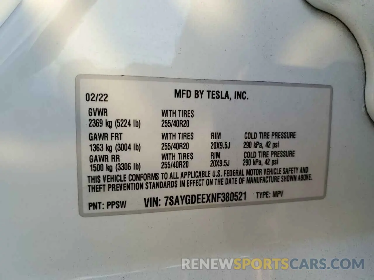 13 Photograph of a damaged car 7SAYGDEEXNF380521 TESLA MODEL Y 2022