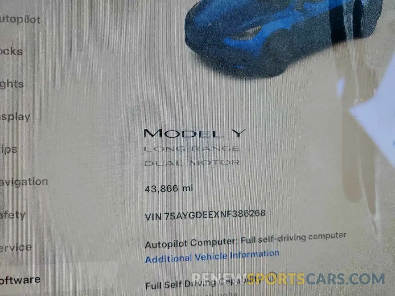 9 Photograph of a damaged car 7SAYGDEEXNF386268 TESLA MODEL Y 2022
