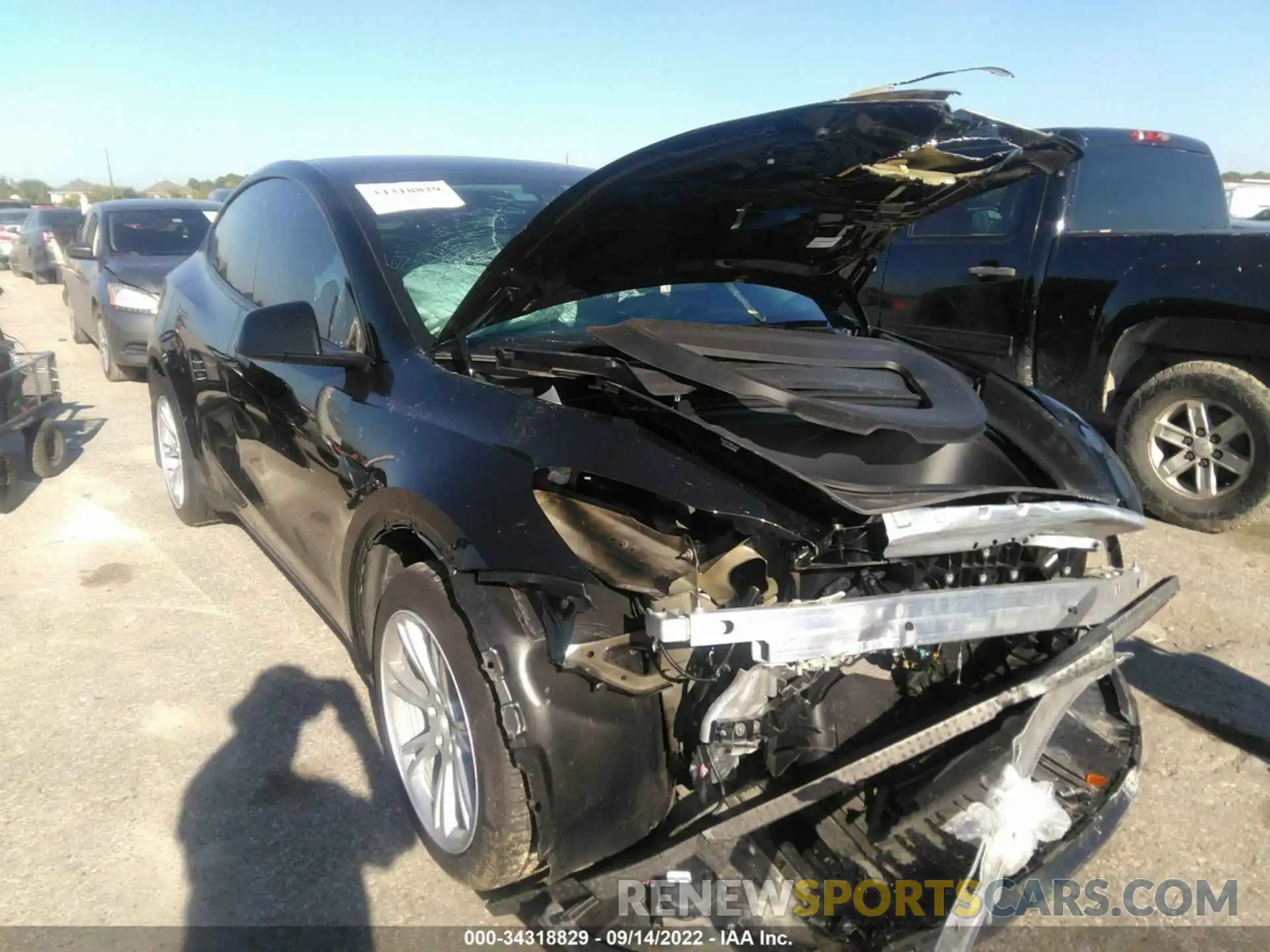 1 Photograph of a damaged car 7SAYGDEEXNF435565 TESLA MODEL Y 2022