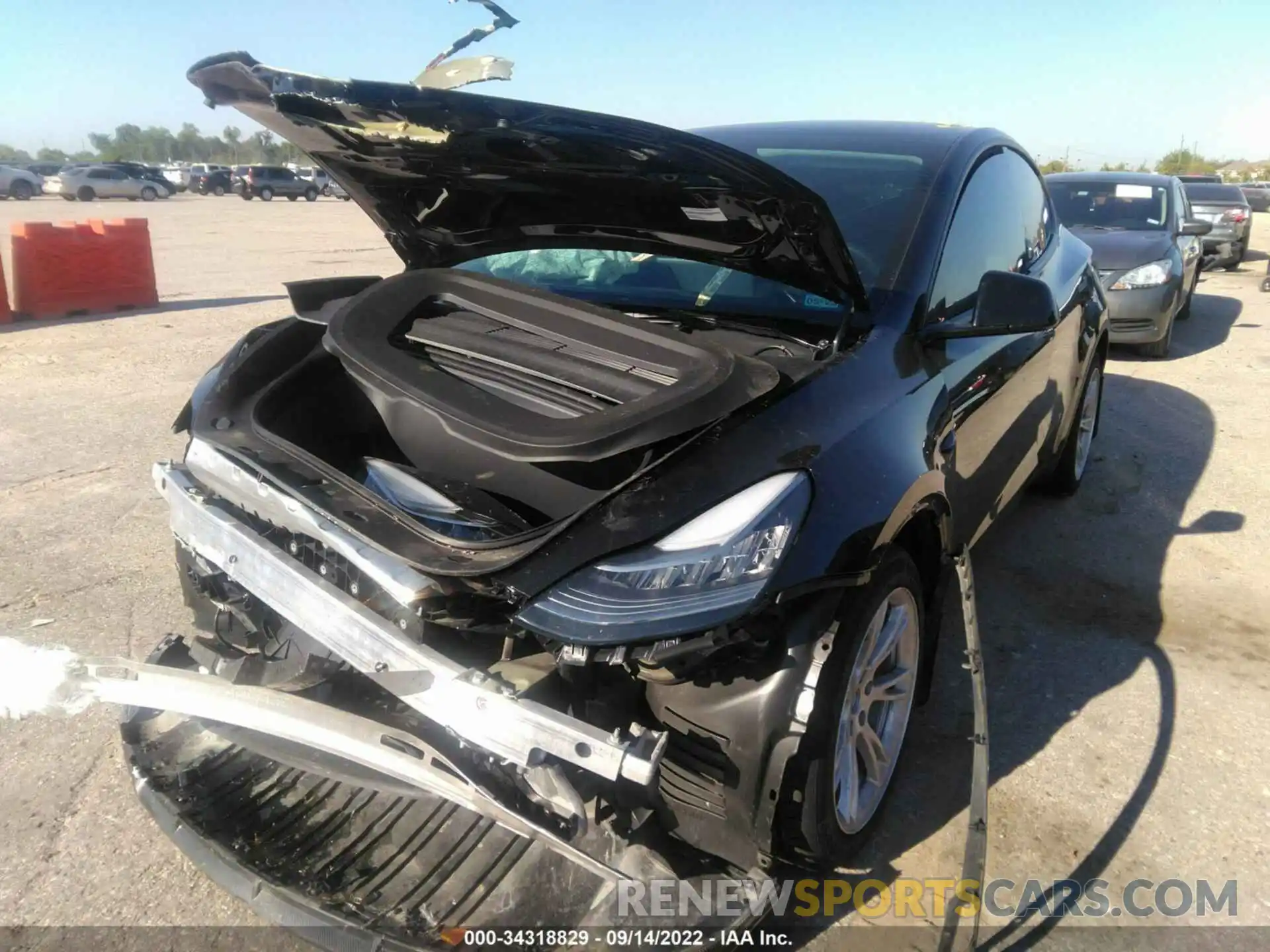 2 Photograph of a damaged car 7SAYGDEEXNF435565 TESLA MODEL Y 2022