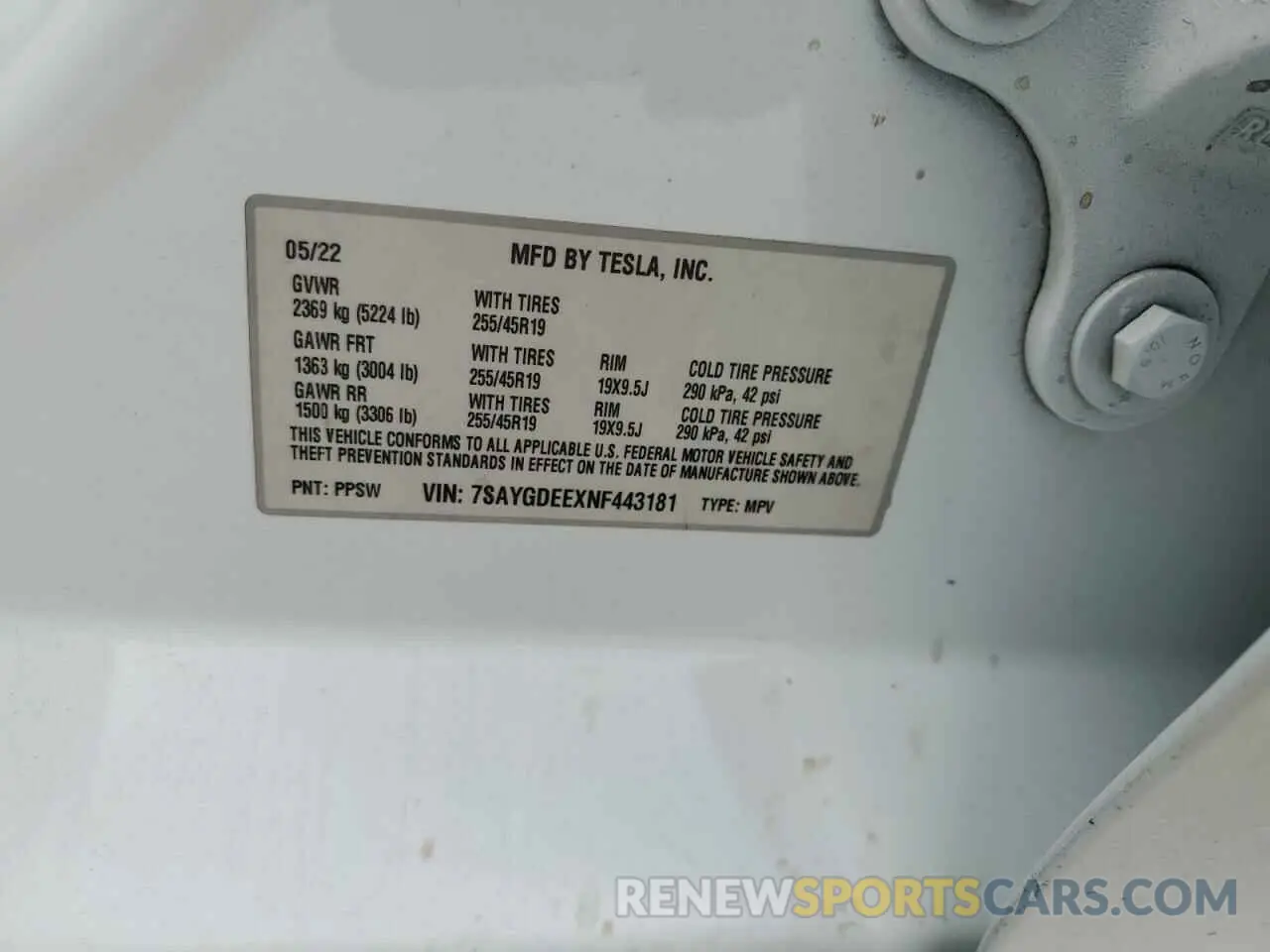 12 Photograph of a damaged car 7SAYGDEEXNF443181 TESLA MODEL Y 2022