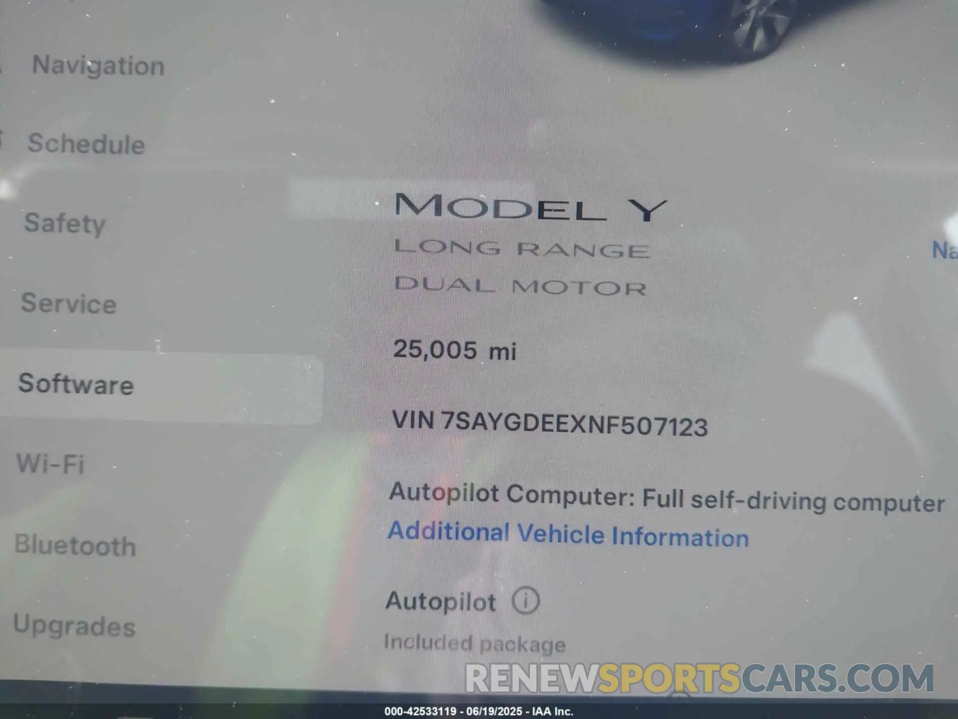 7 Photograph of a damaged car 7SAYGDEEXNF507123 TESLA MODEL Y 2022