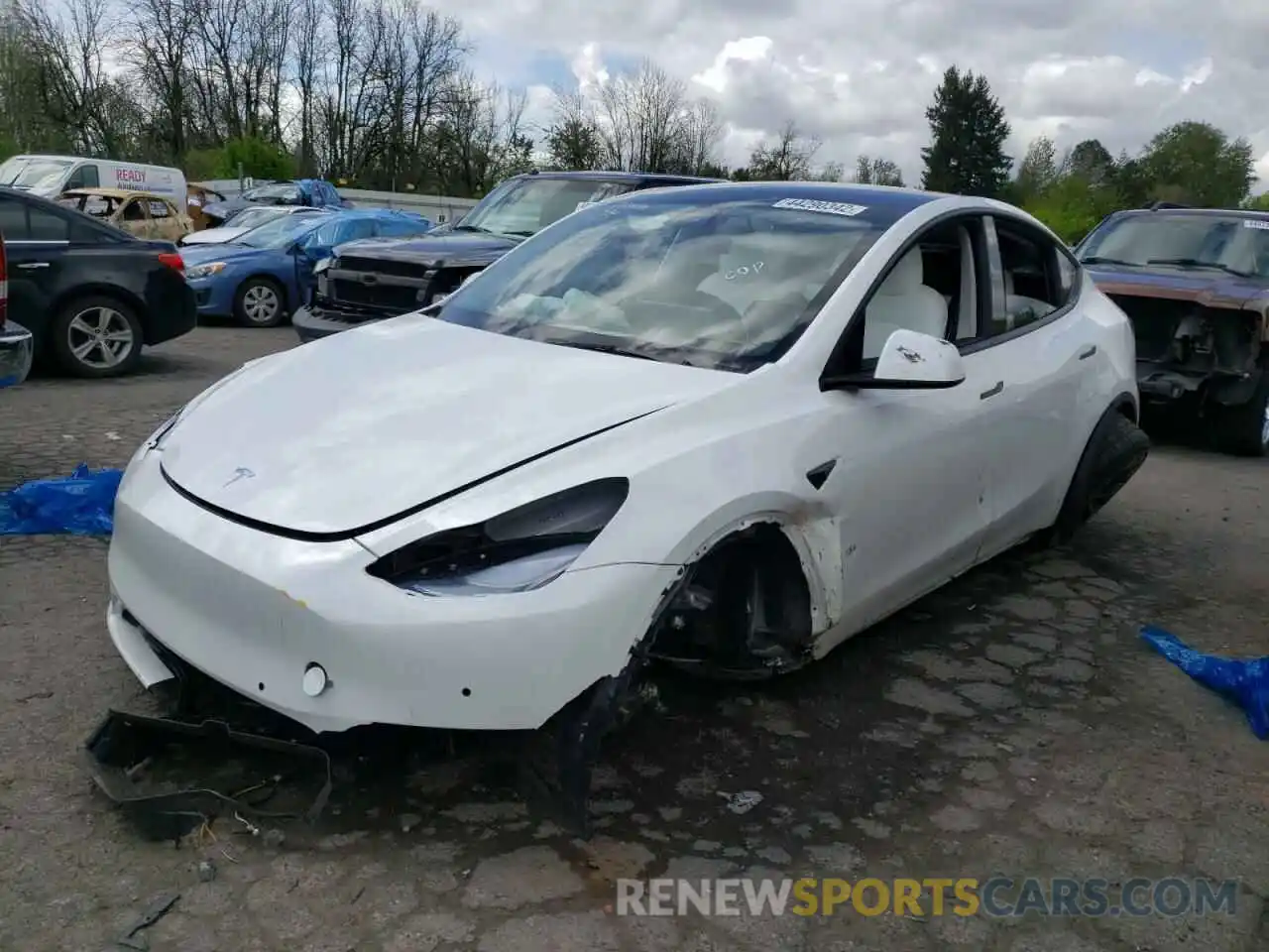 2 Photograph of a damaged car 7SAYGDEF0NF359492 TESLA MODEL Y 2022