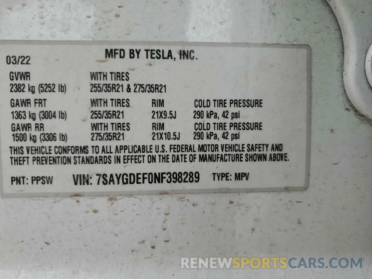 13 Photograph of a damaged car 7SAYGDEF0NF398289 TESLA MODEL Y 2022