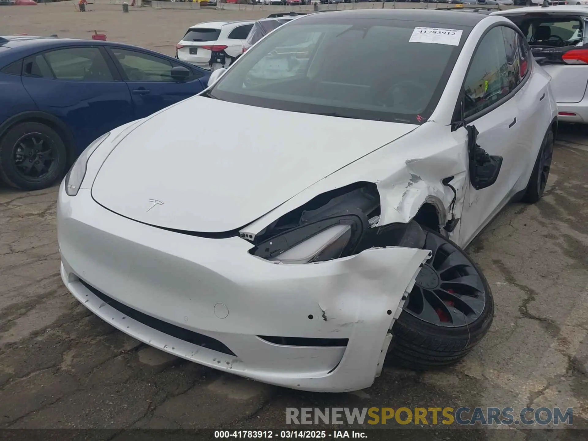 6 Photograph of a damaged car 7SAYGDEF0NF400560 TESLA MODEL Y 2022