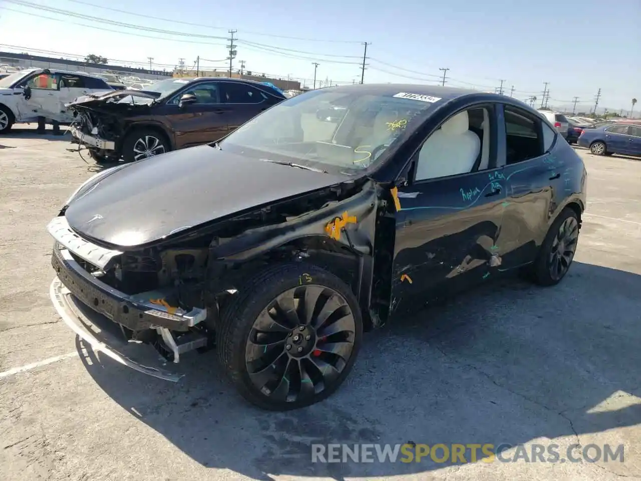 2 Photograph of a damaged car 7SAYGDEF0NF438287 TESLA MODEL Y 2022