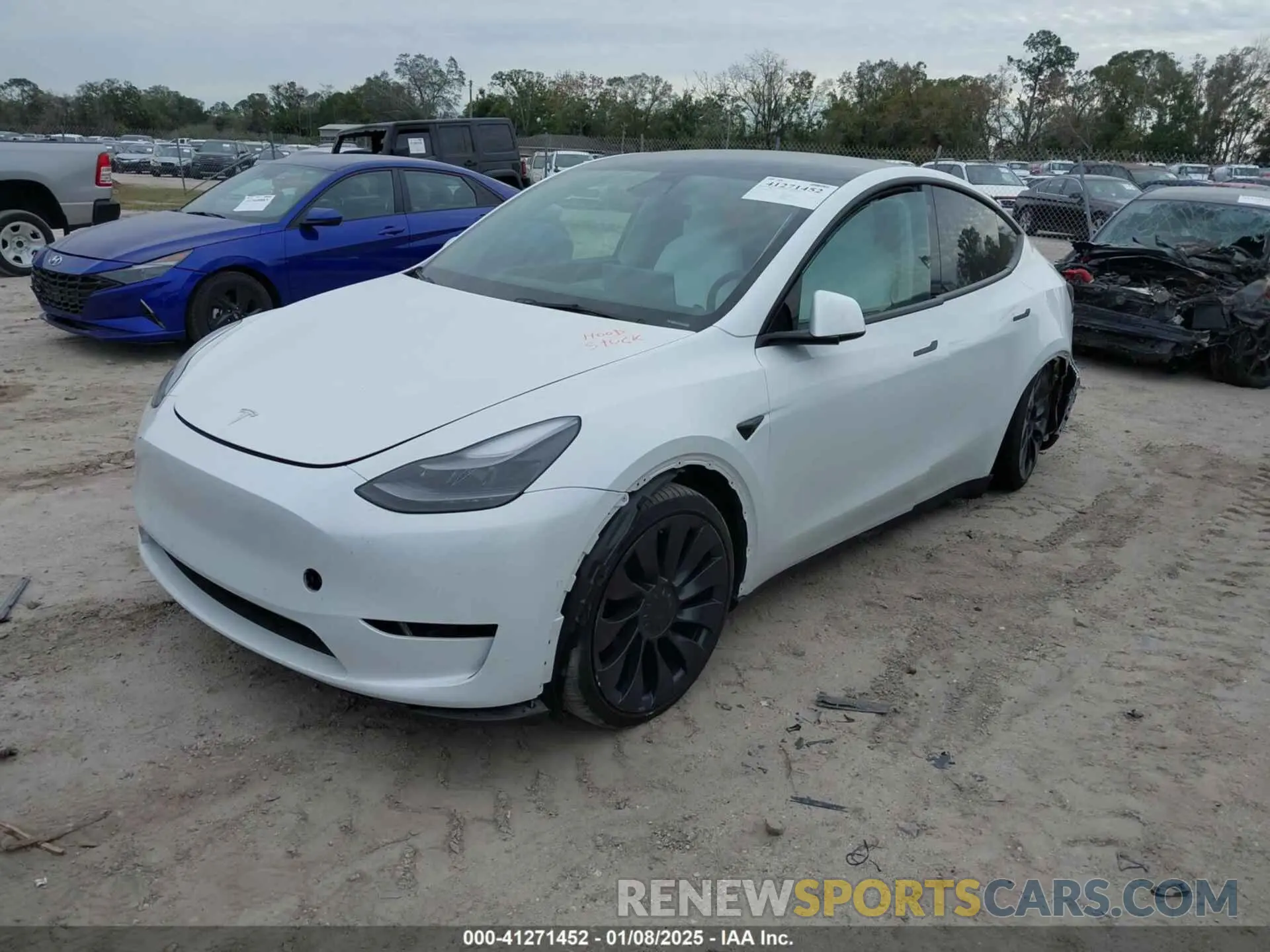 2 Photograph of a damaged car 7SAYGDEF0NF468566 TESLA MODEL Y 2022