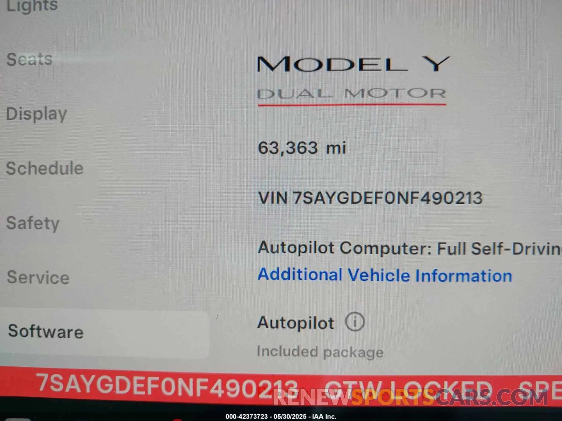 15 Photograph of a damaged car 7SAYGDEF0NF490213 TESLA MODEL Y 2022