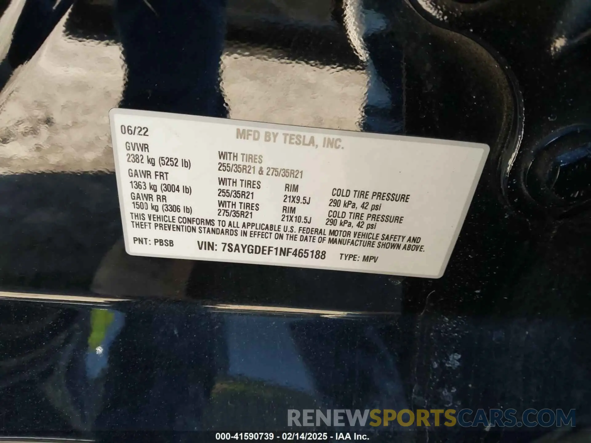 9 Photograph of a damaged car 7SAYGDEF1NF465188 TESLA MODEL Y 2022