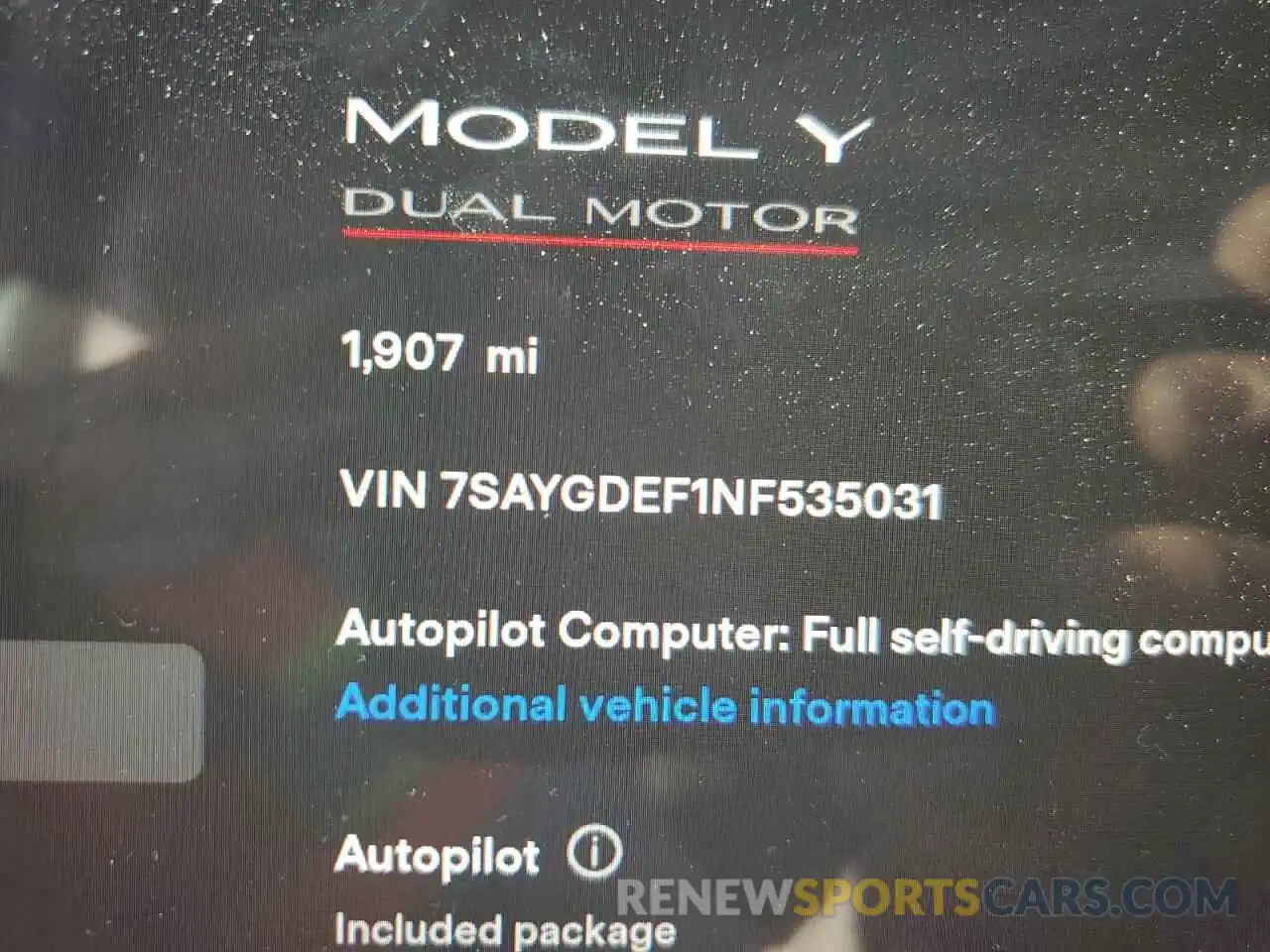 8 Photograph of a damaged car 7SAYGDEF1NF535031 TESLA MODEL Y 2022