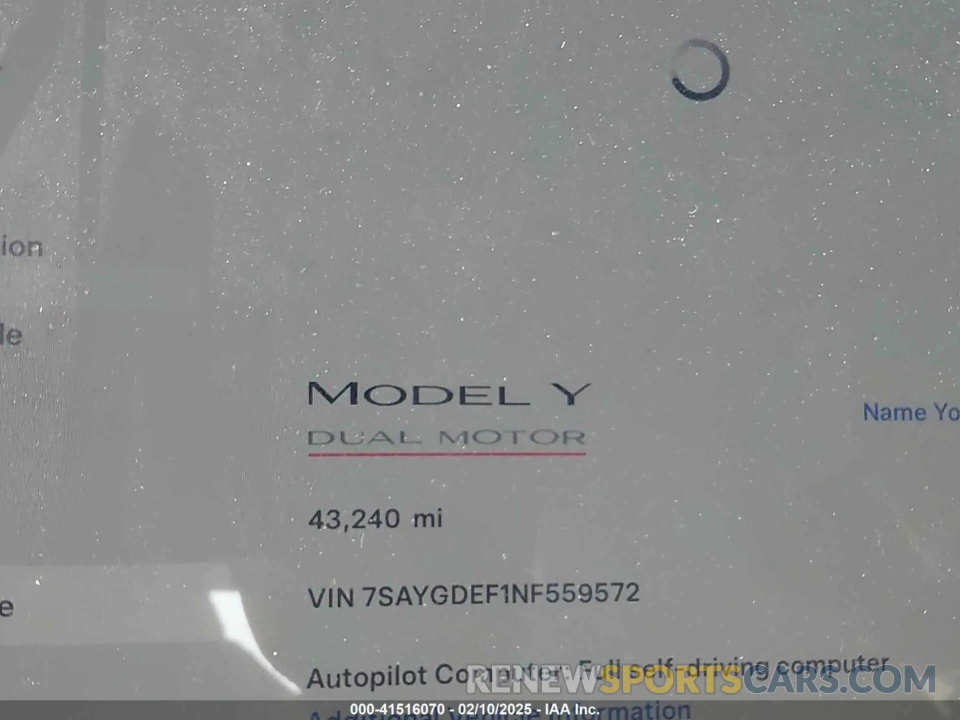14 Photograph of a damaged car 7SAYGDEF1NF559572 TESLA MODEL Y 2022