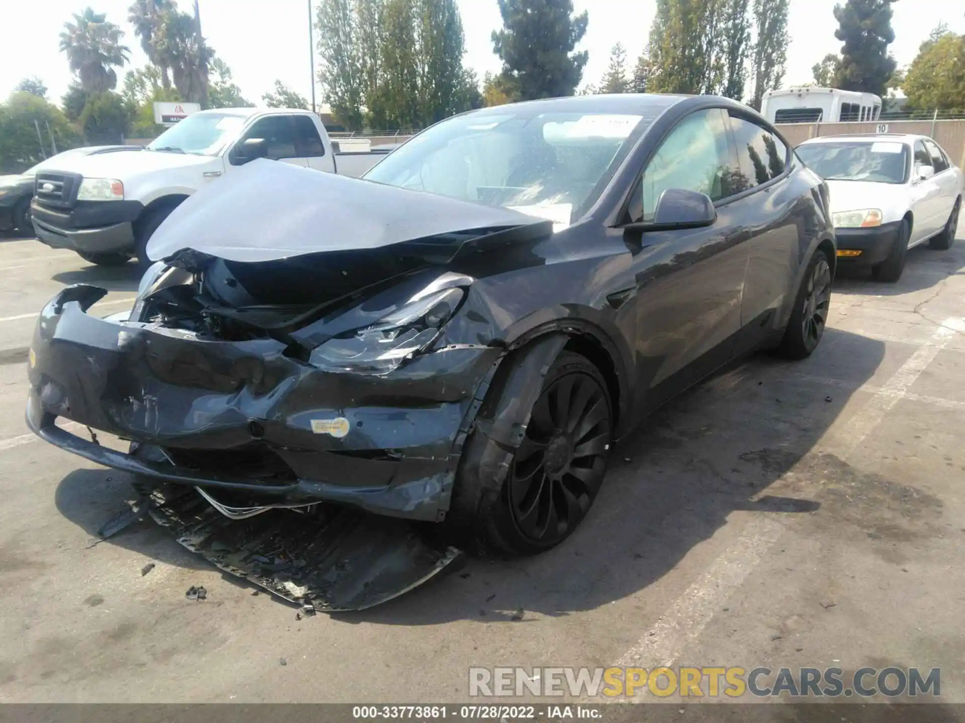 2 Photograph of a damaged car 7SAYGDEF2NF344024 TESLA MODEL Y 2022