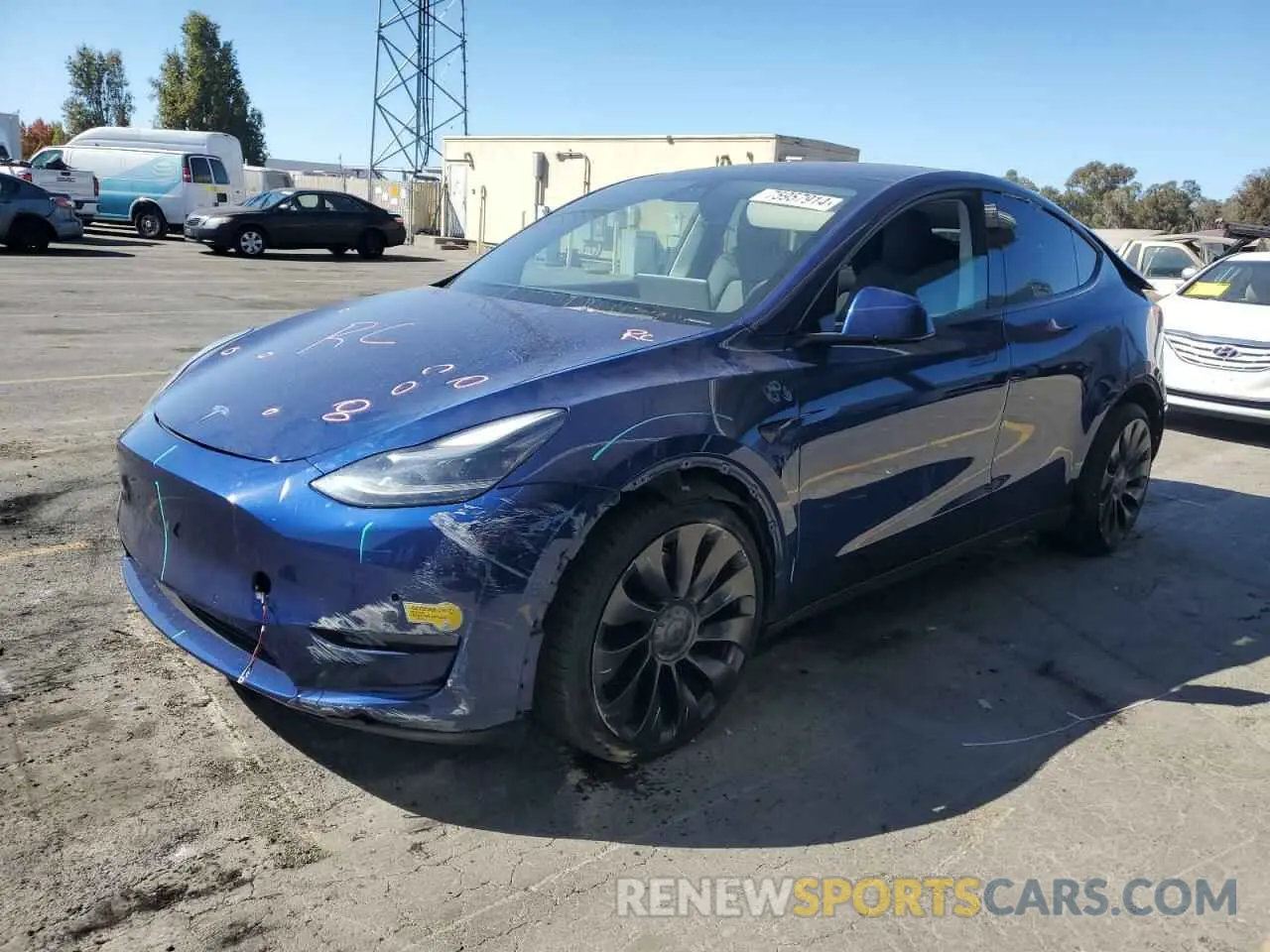 1 Photograph of a damaged car 7SAYGDEF2NF345786 TESLA MODEL Y 2022