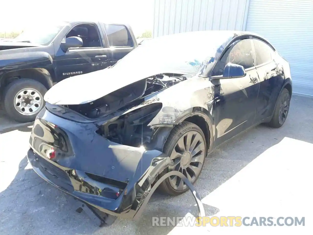 2 Photograph of a damaged car 7SAYGDEF2NF408787 TESLA MODEL Y 2022