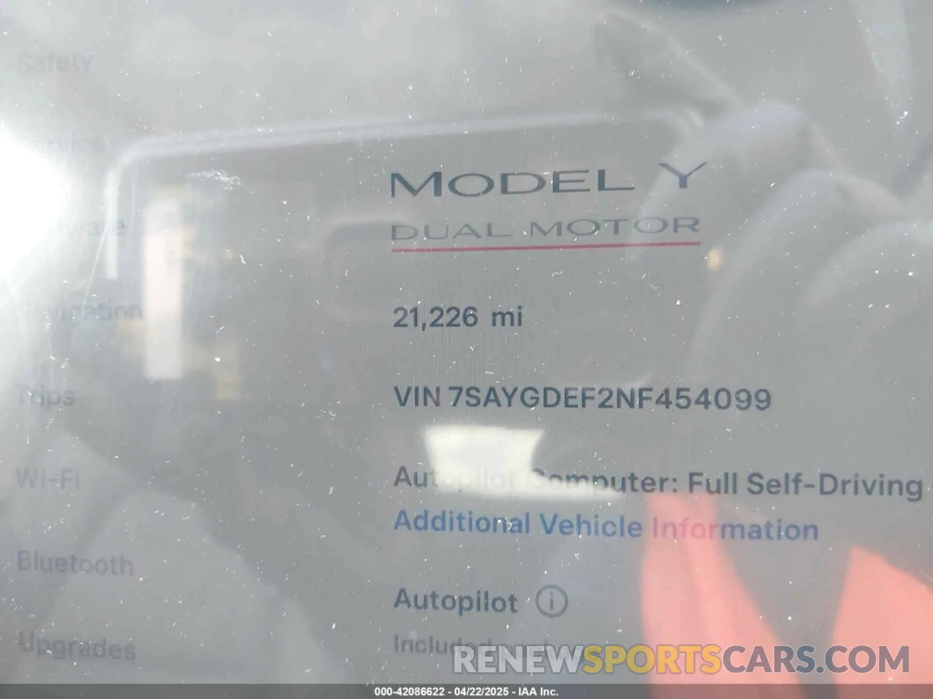 14 Photograph of a damaged car 7SAYGDEF2NF454099 TESLA MODEL Y 2022