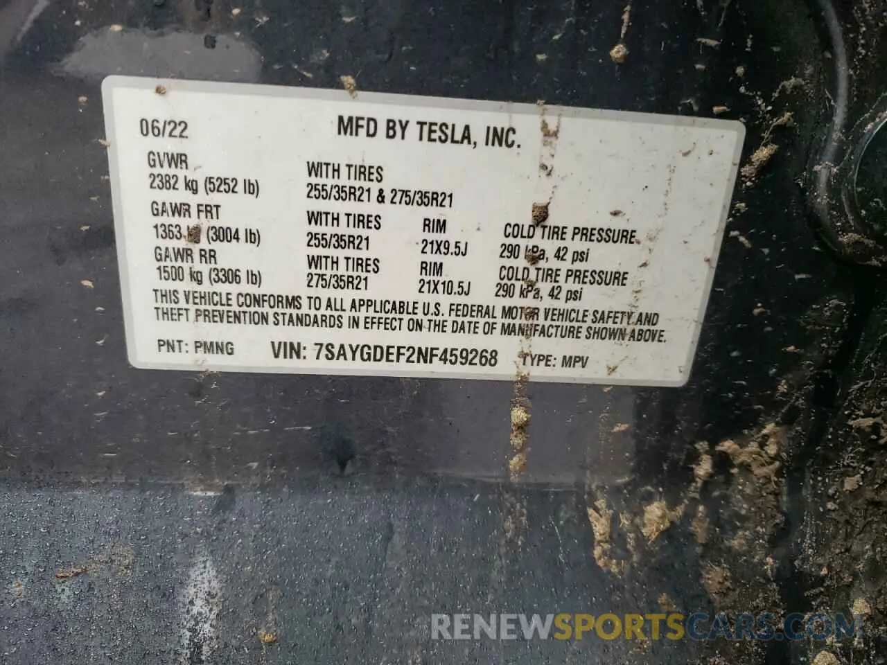 13 Photograph of a damaged car 7SAYGDEF2NF459268 TESLA MODEL Y 2022
